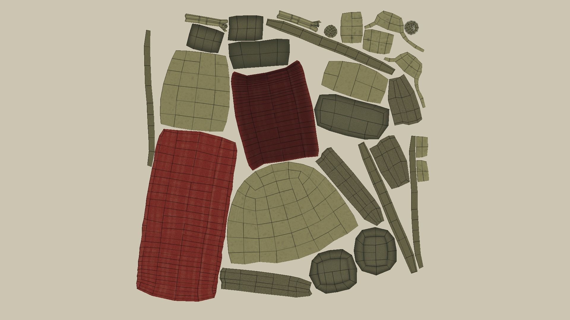 Camping Adventurer Backpack - Character Costume Low-poly 3D model_14