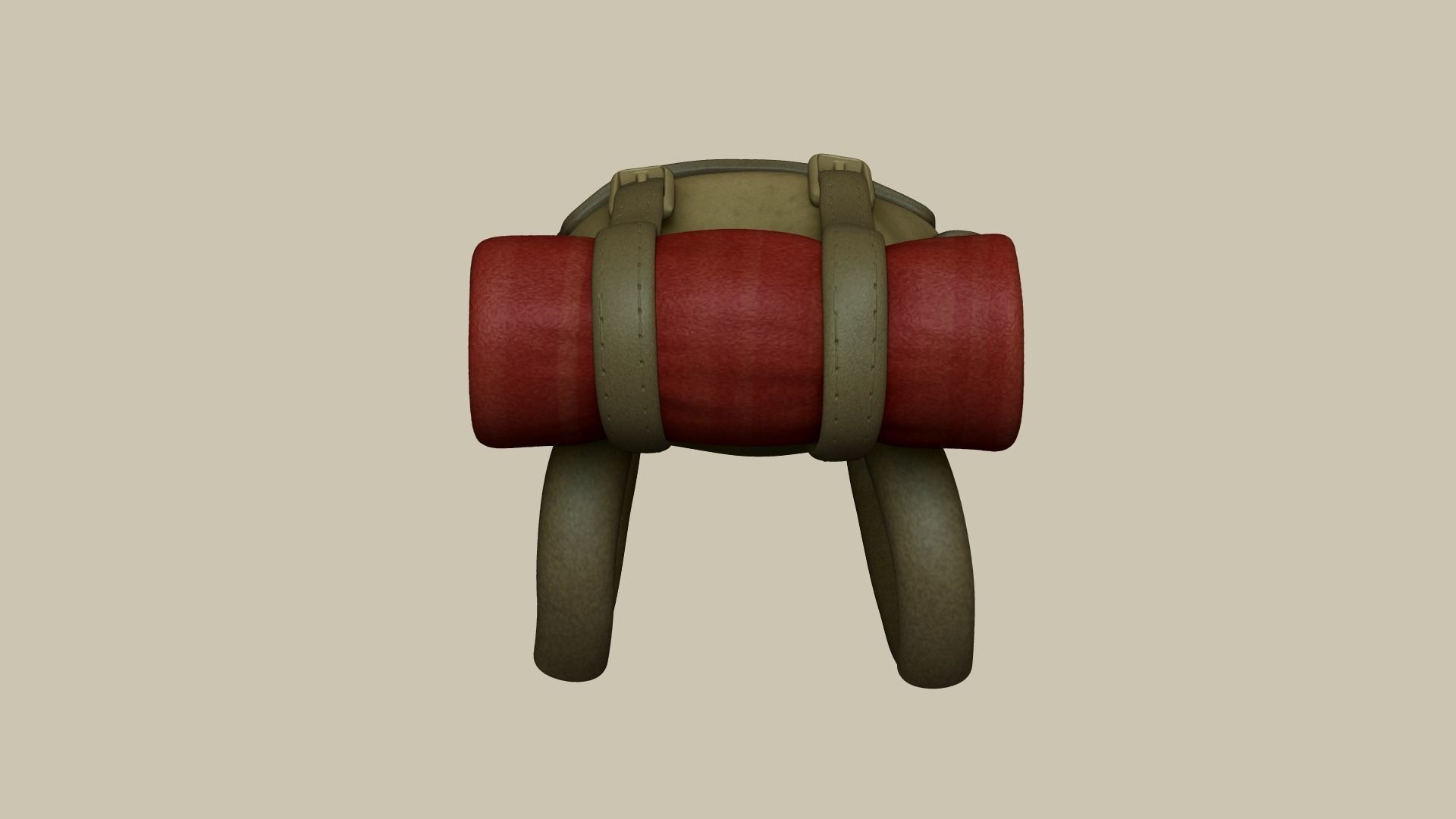 Camping Adventurer Backpack - Character Costume Low-poly 3D model_9