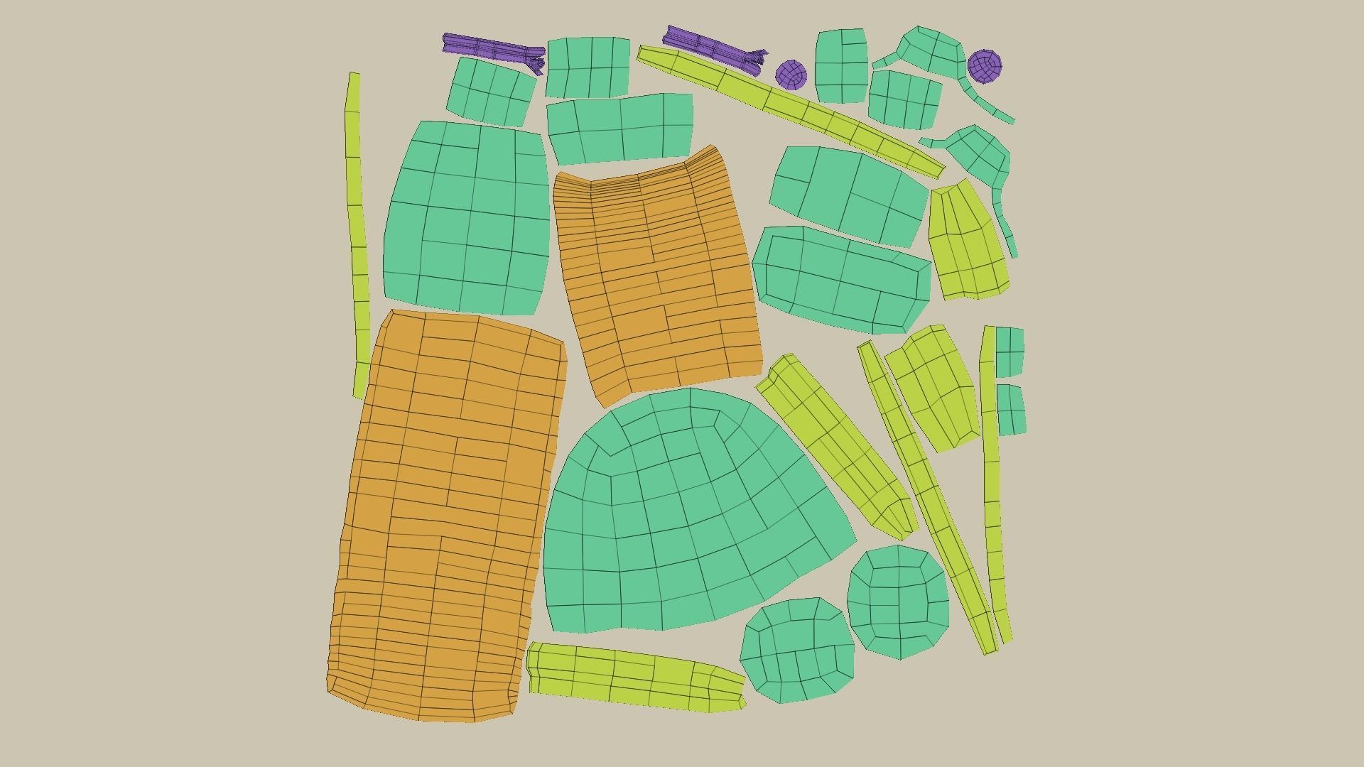 Camping Adventurer Backpack - Character Costume Low-poly 3D model_13