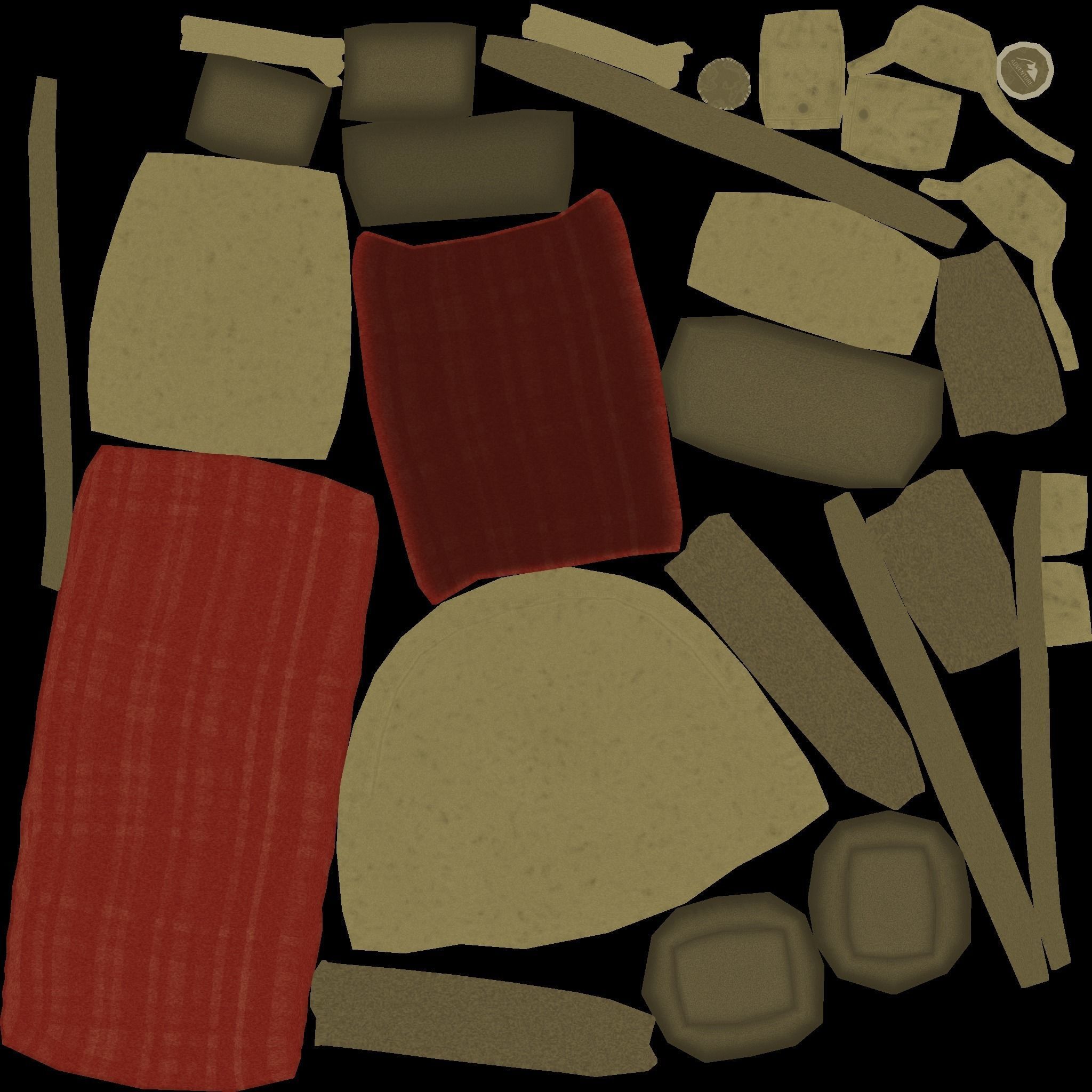 Camping Adventurer Backpack - Character Costume Low-poly 3D model_15