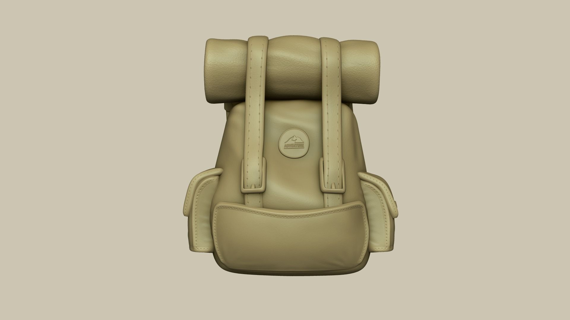 Camping Adventurer Backpack - Character Costume Low-poly 3D model_3