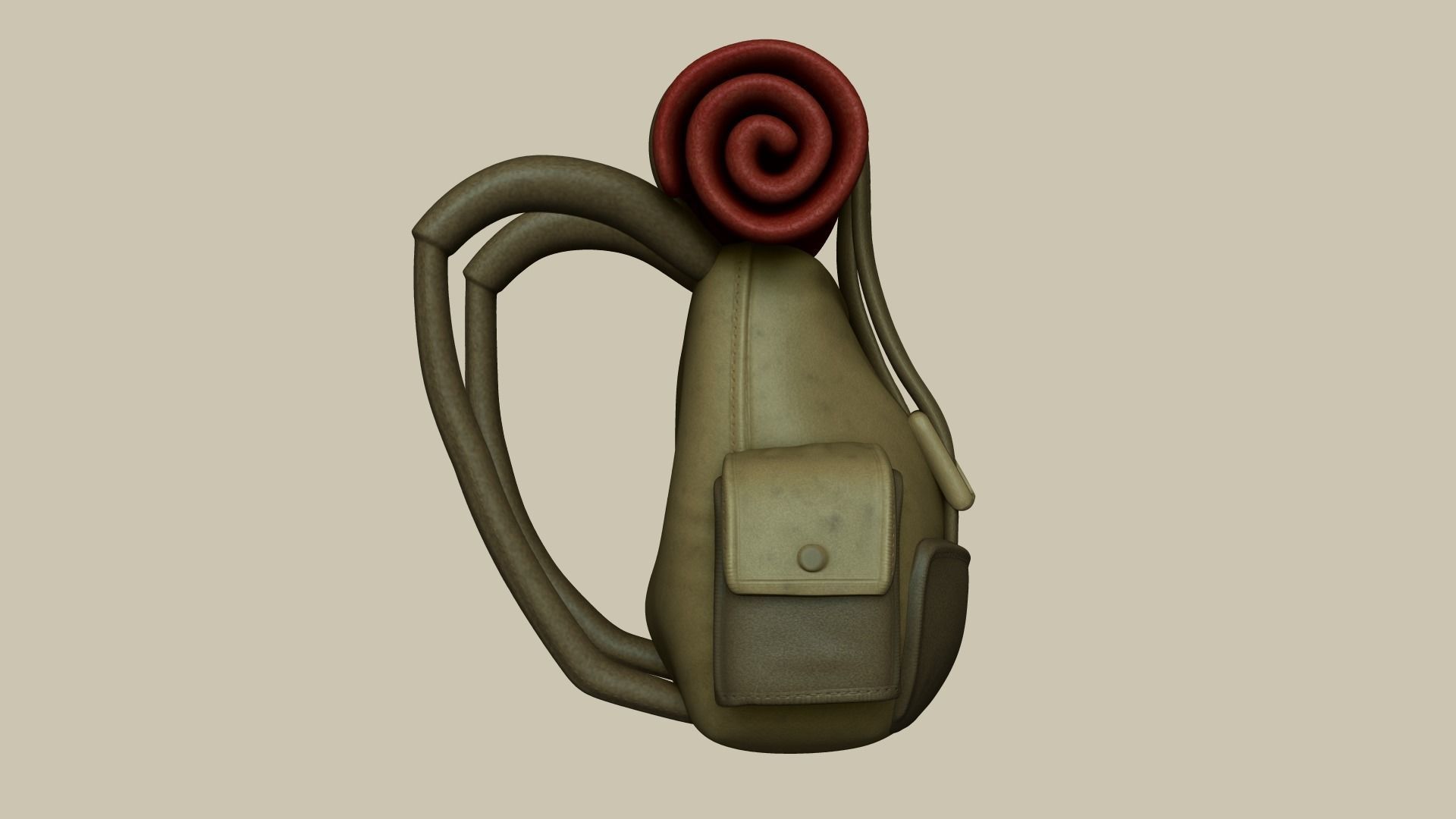 Camping Adventurer Backpack - Character Costume Low-poly 3D model_6