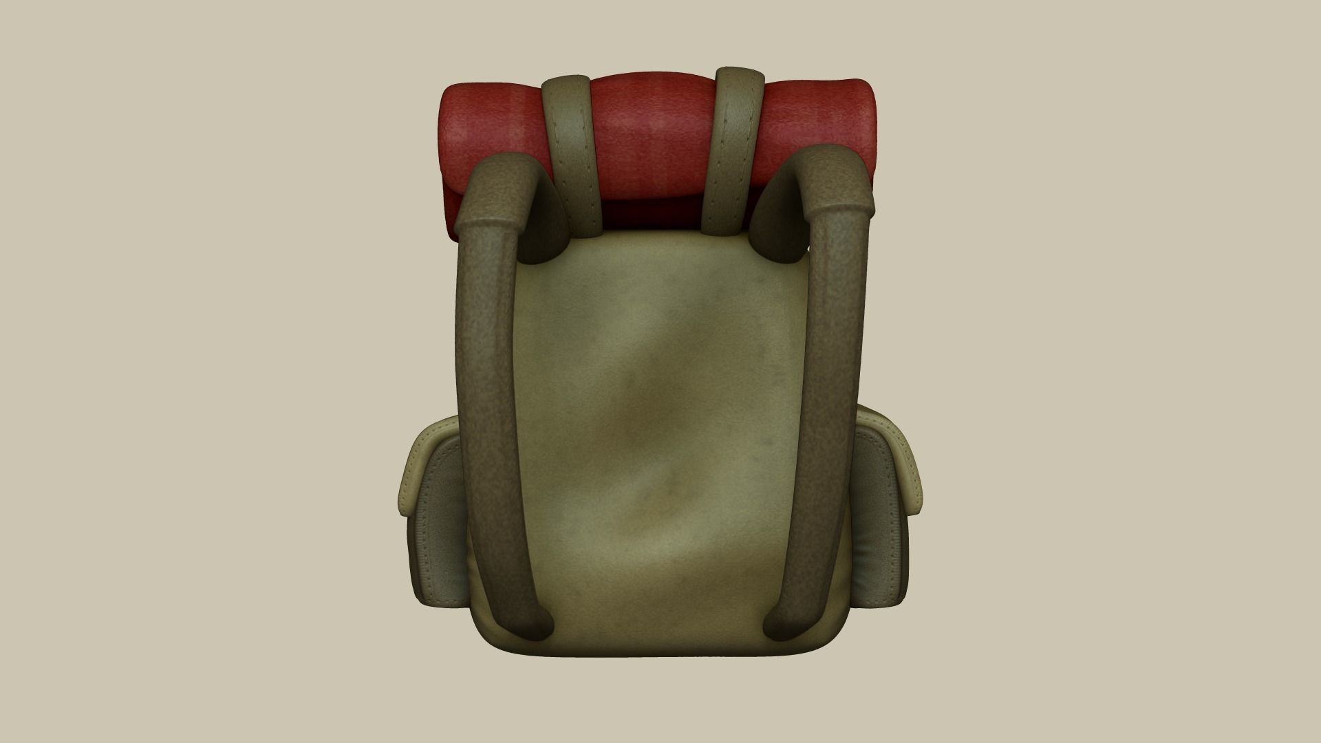 Camping Adventurer Backpack - Character Costume Low-poly 3D model_8