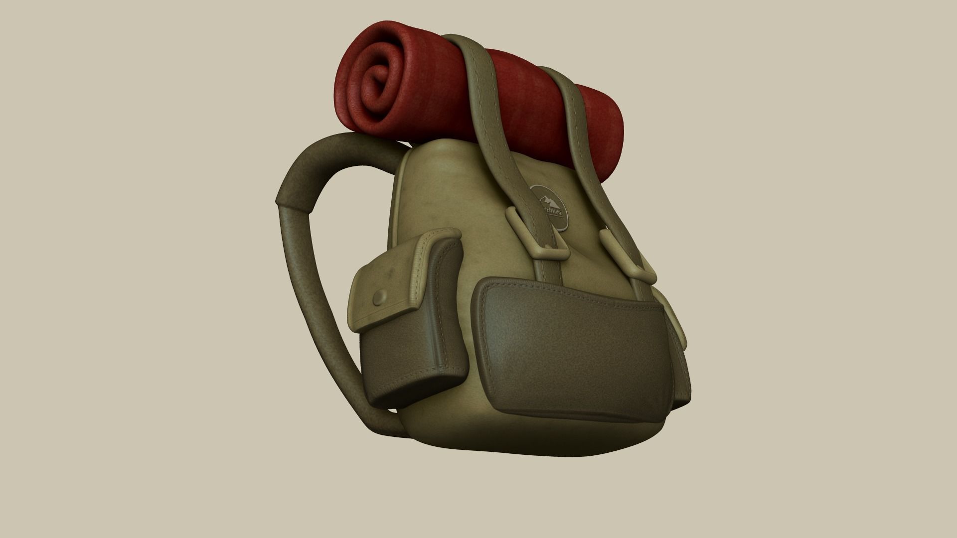Camping Adventurer Backpack - Character Costume Low-poly 3D model_5