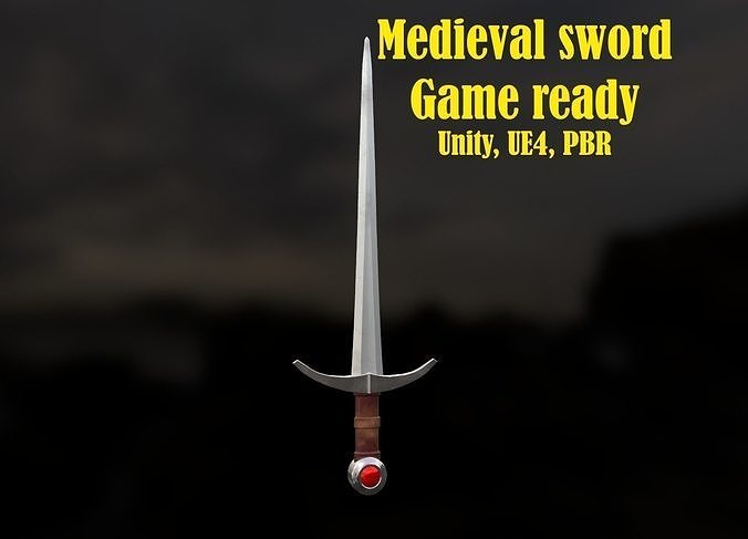 Low-Poly Medieval sword Low-poly 3D model