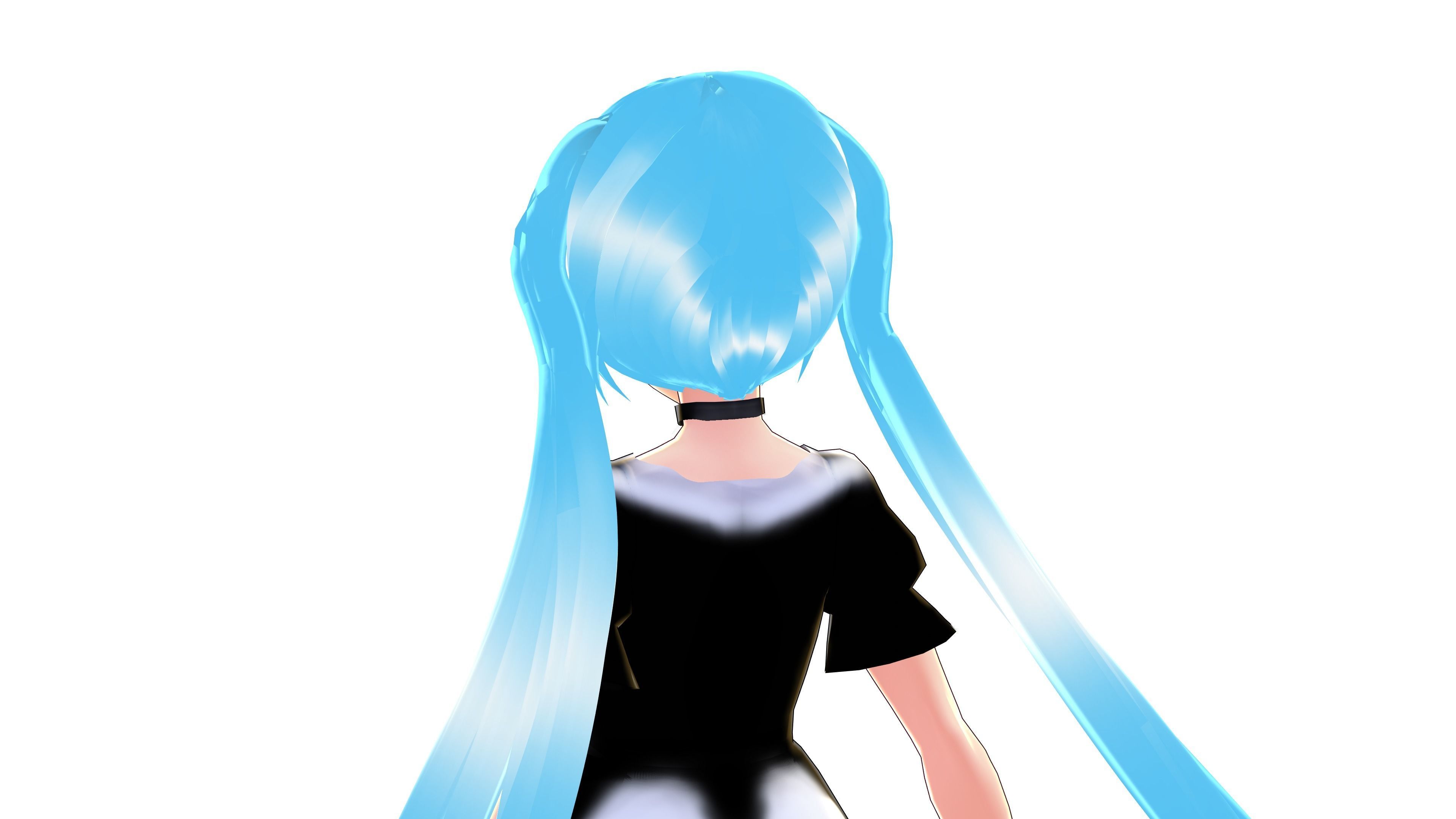 MAID 3D MODEL ANIME CHARACTER LALA T-POSE SHAPE KEYS Low-poly 3D model_2