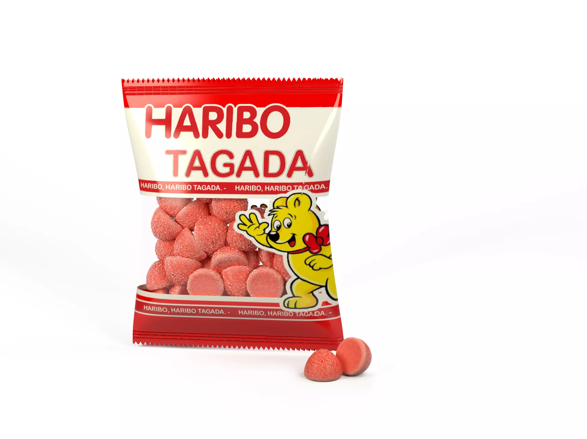 Strawberry fraise tagada Low-poly 3D model_0