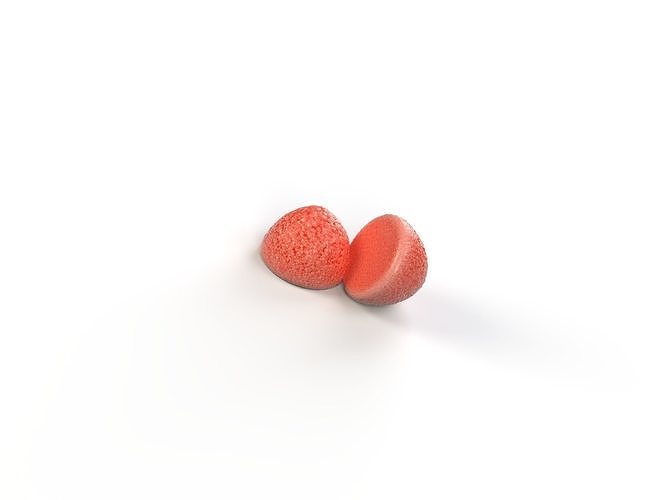 Strawberry fraise tagada Low-poly 3D model 2