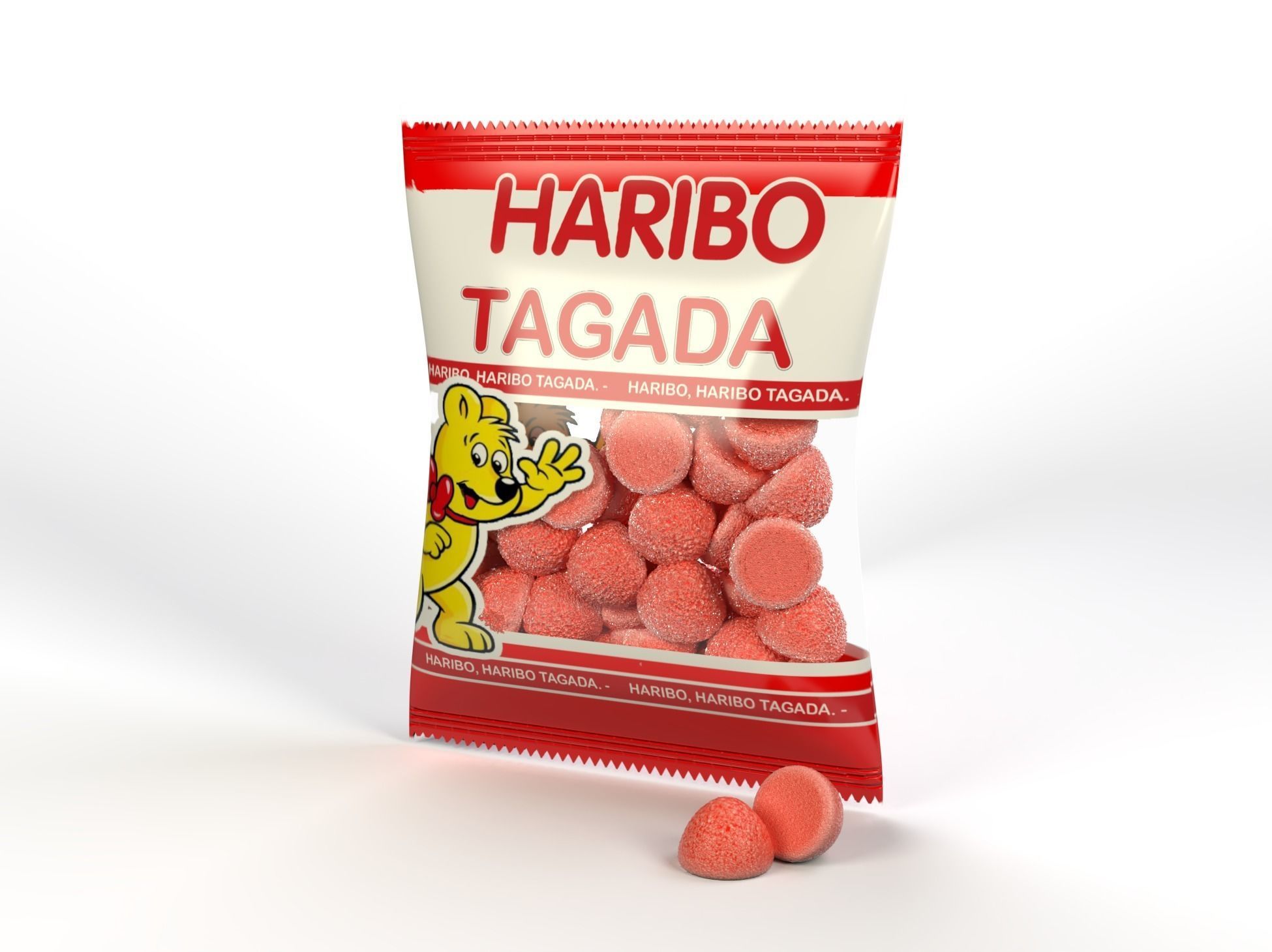 Strawberry fraise tagada Low-poly 3D model_4