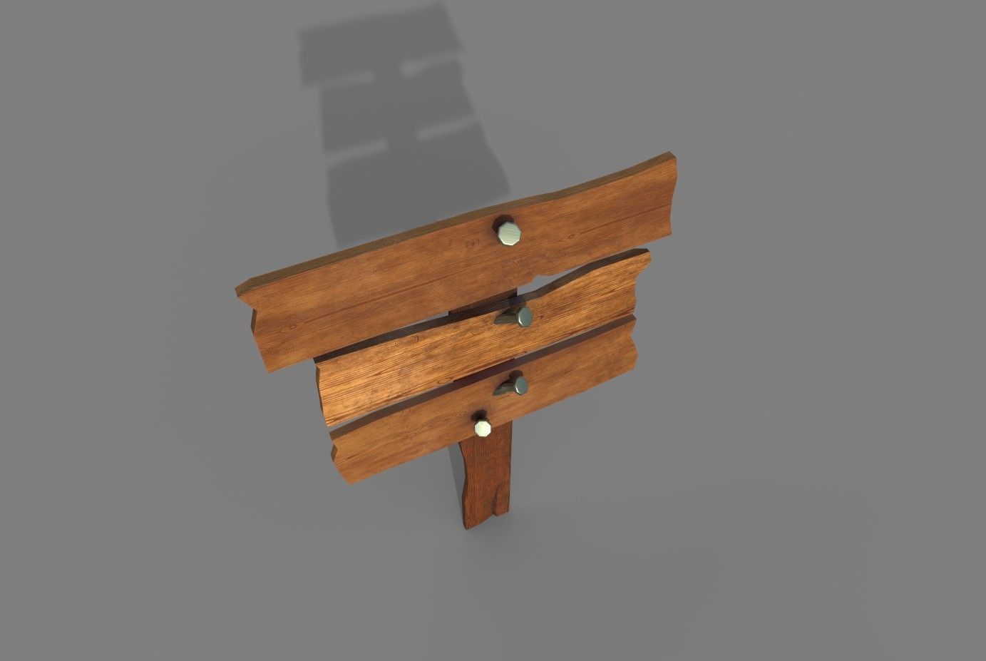 Wood Sing Low-poly 3D model_9