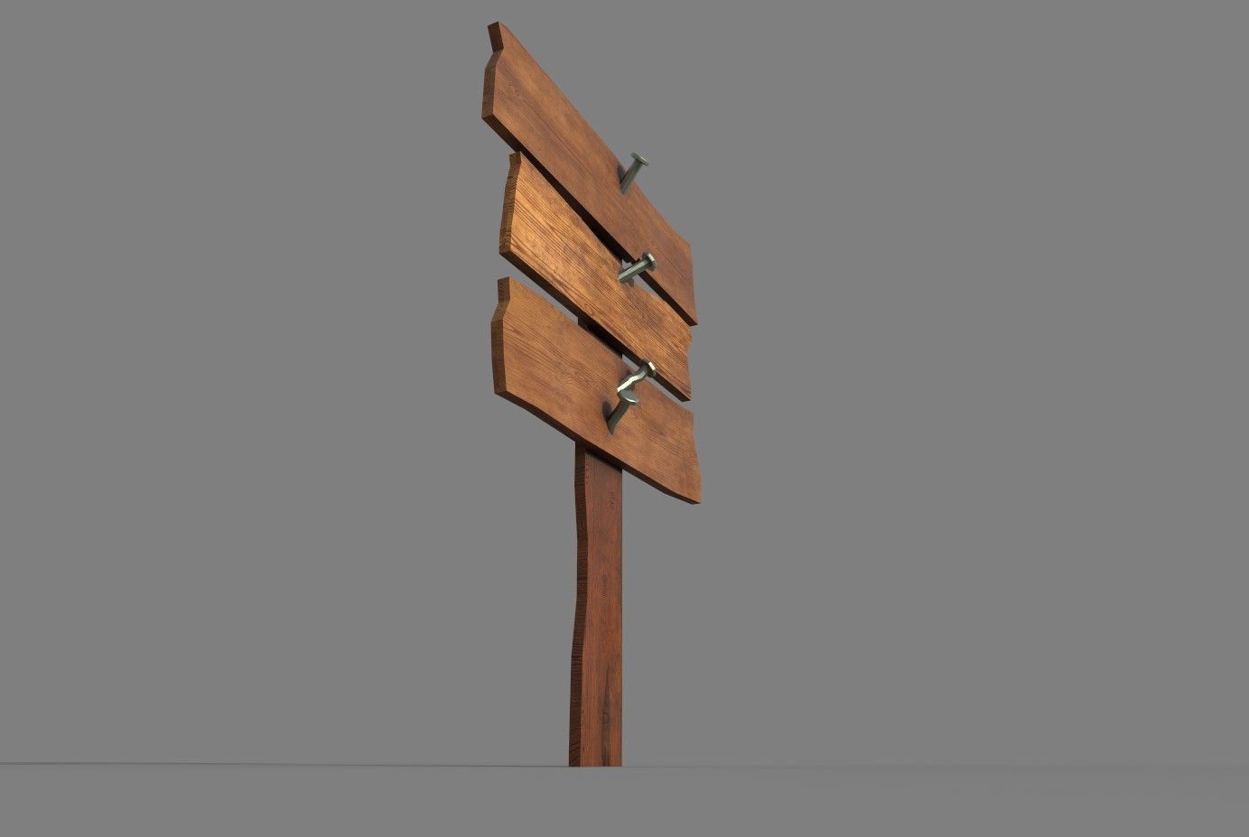 Wood Sing Low-poly 3D model_13