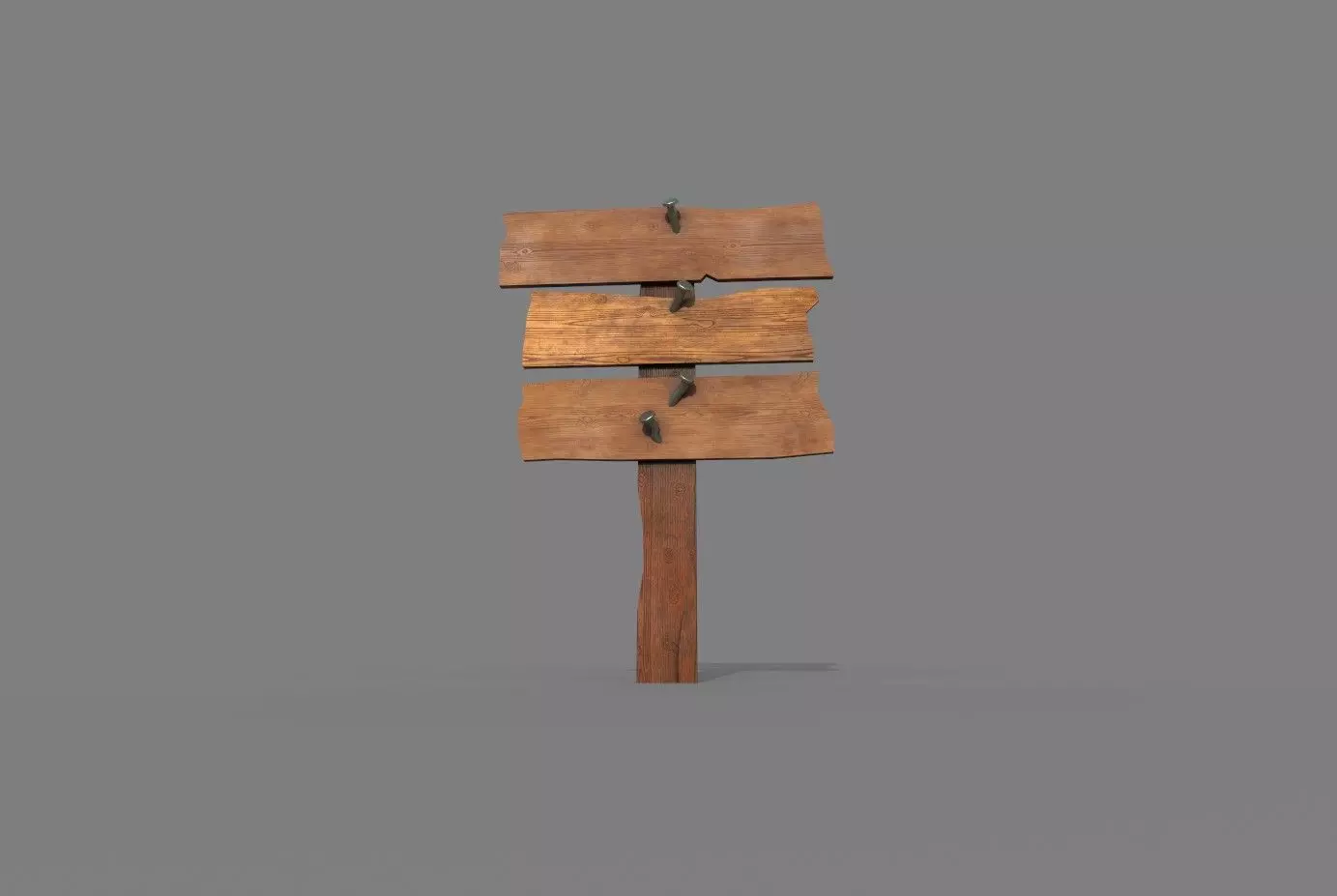Wood Sing Low-poly 3D model_0