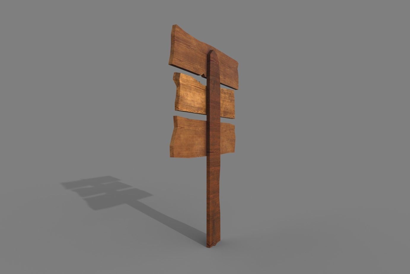 Wood Sing Low-poly 3D model_14