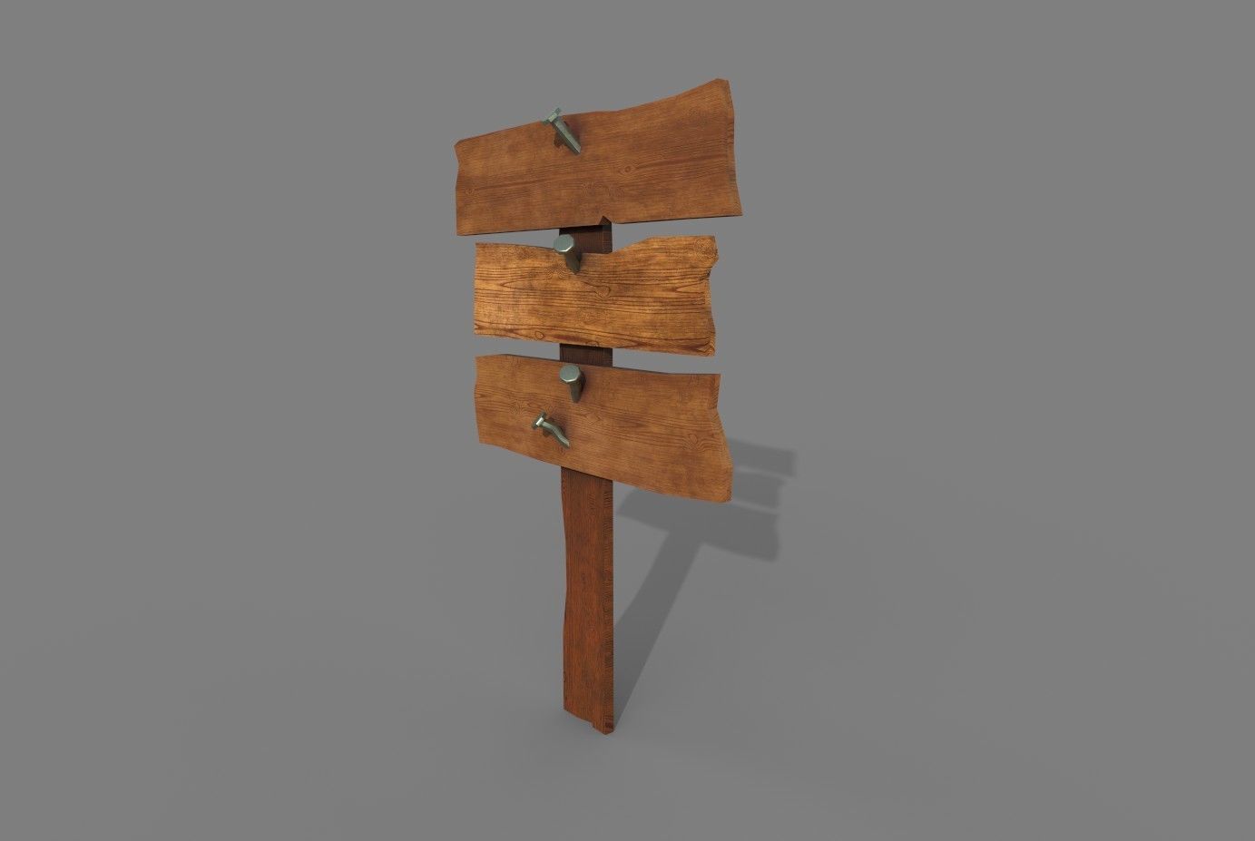 Wood Sing Low-poly 3D model_16