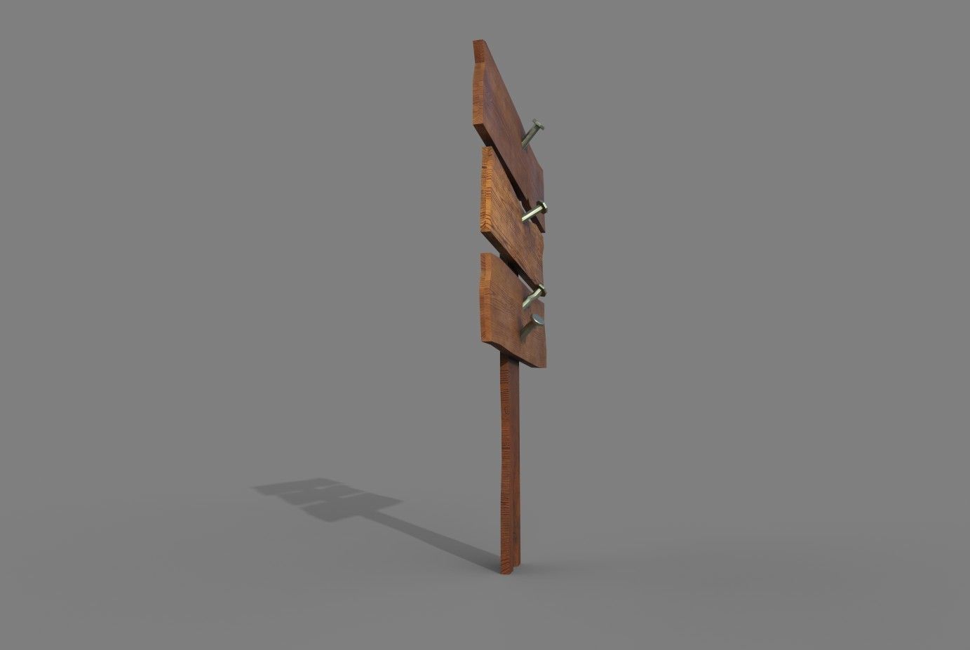 Wood Sing Low-poly 3D model_10