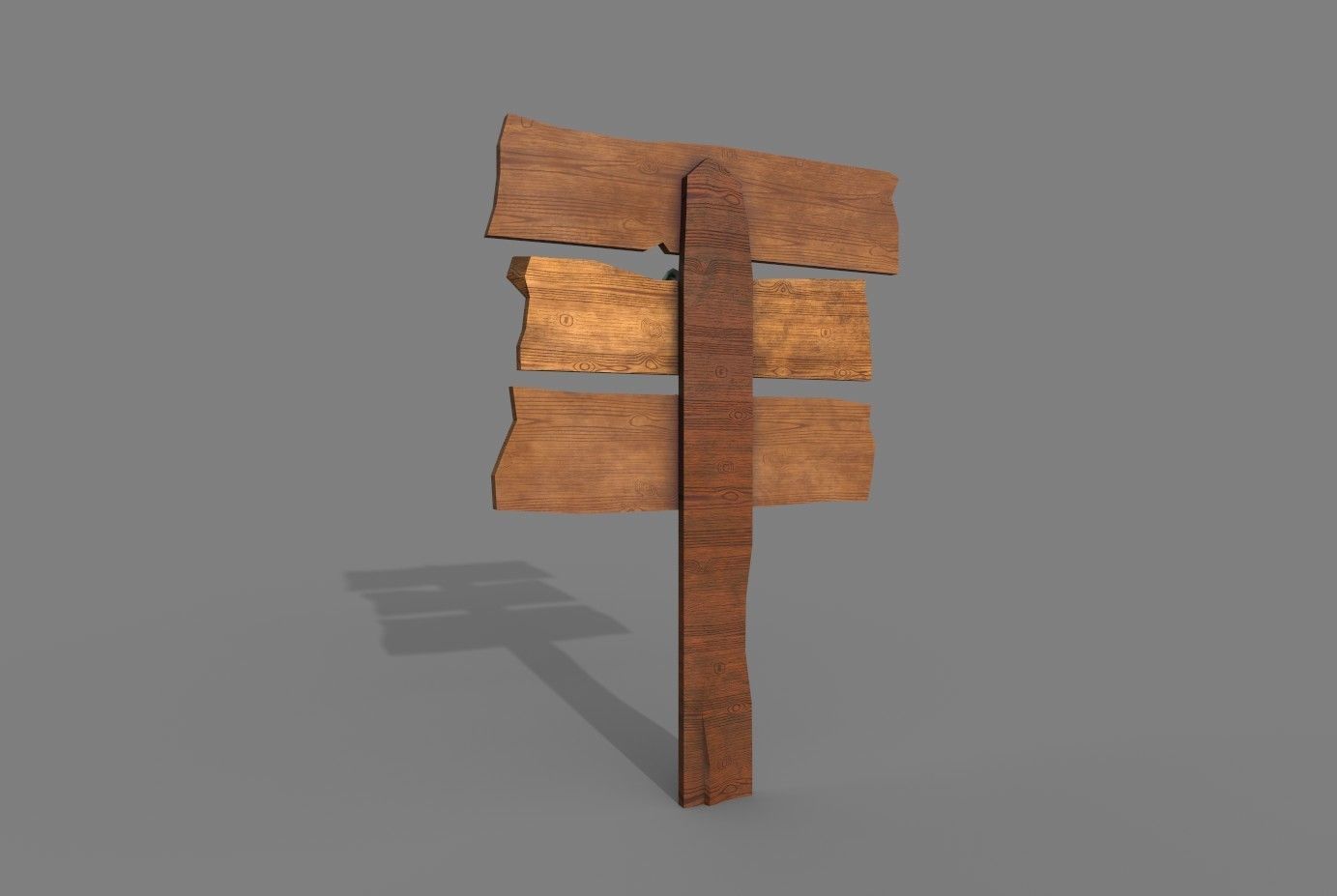 Wood Sing Low-poly 3D model_12