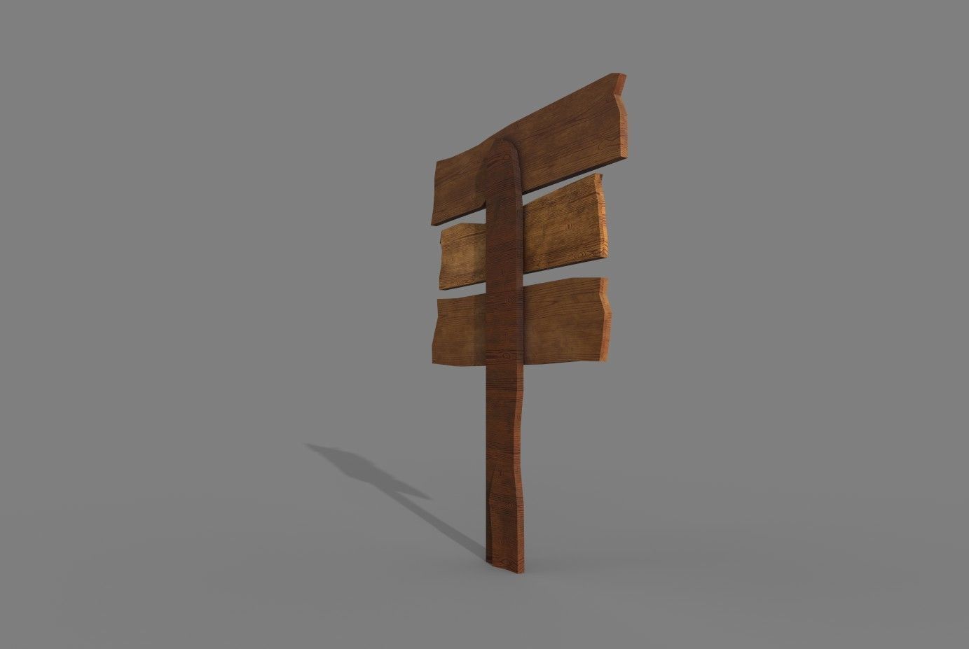 Wood Sing Low-poly 3D model_11