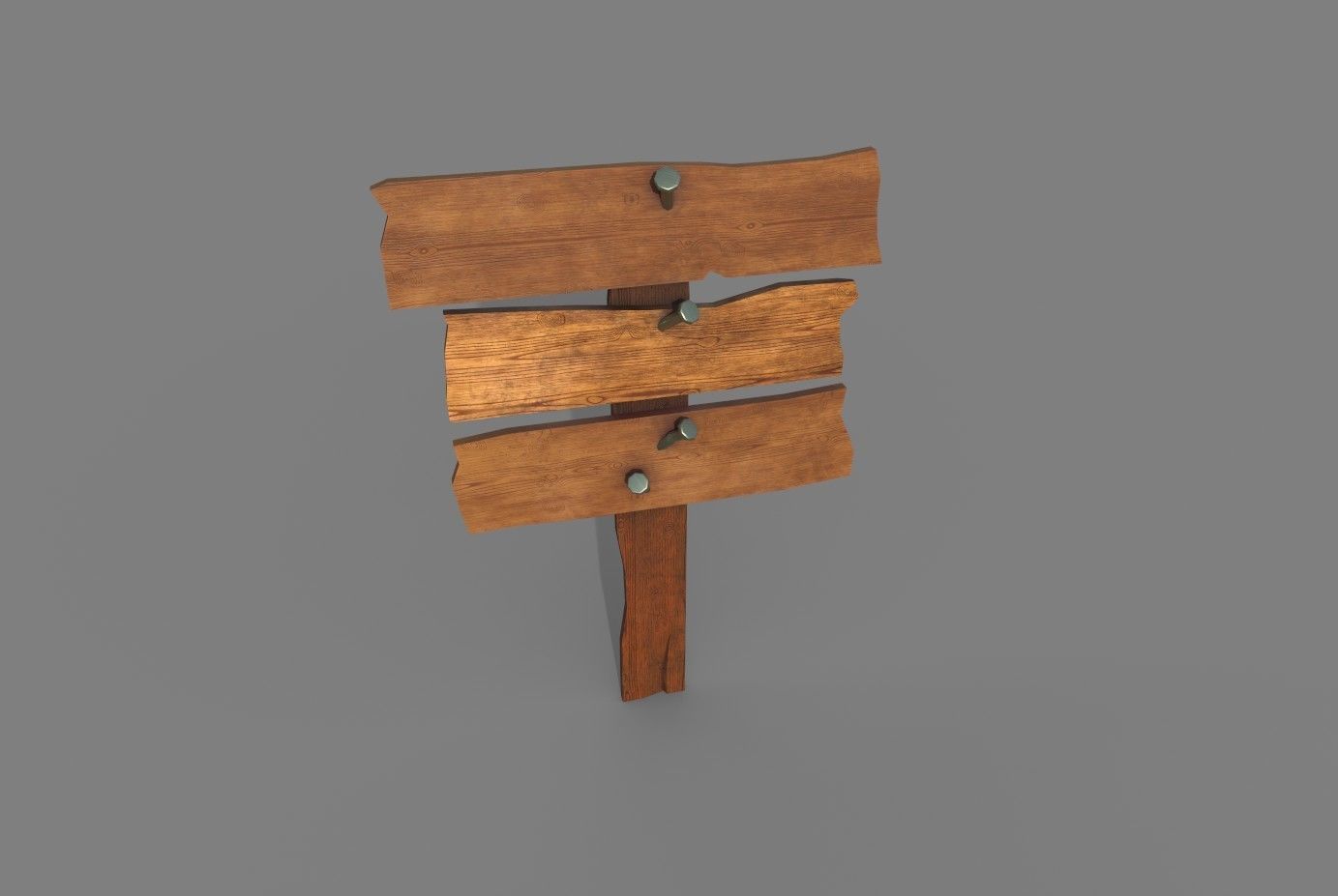 Wood Sing Low-poly 3D model_19