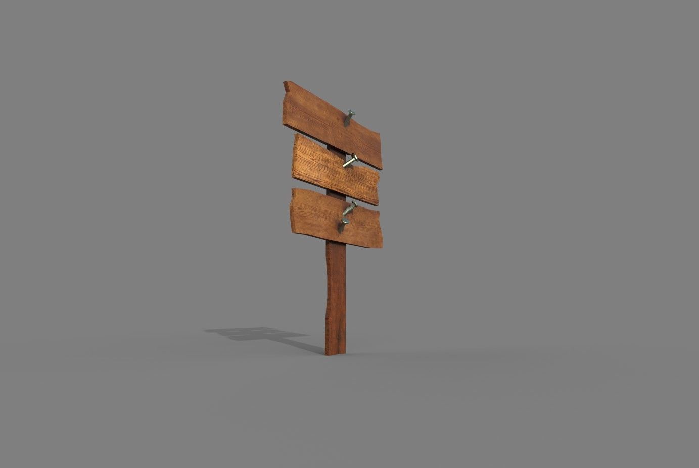 Wood Sing Low-poly 3D model_8