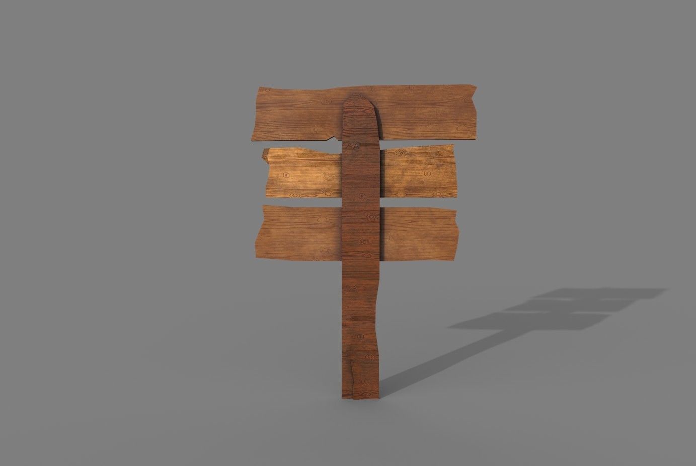 Wood Sing Low-poly 3D model_3