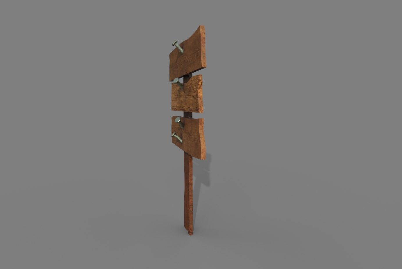 Wood Sing Low-poly 3D model_15