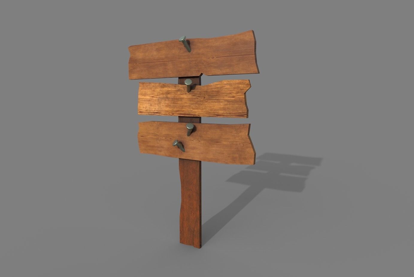 Wood Sing Low-poly 3D model_17