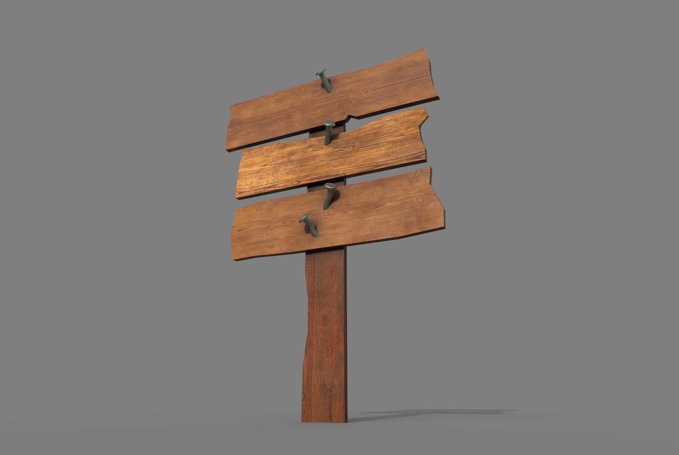 Wood Sing Low-poly 3D model_18