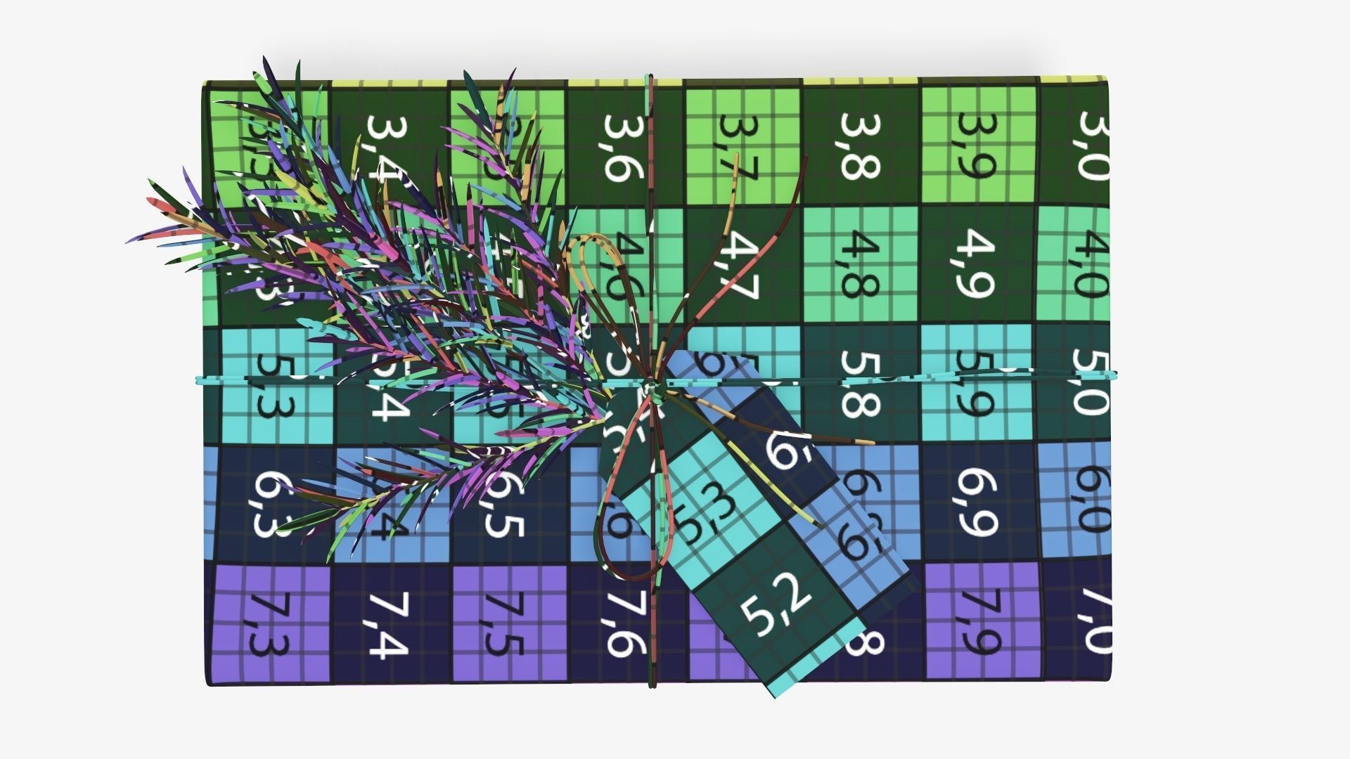 Wrapped Christmas gift 05 3D model_14