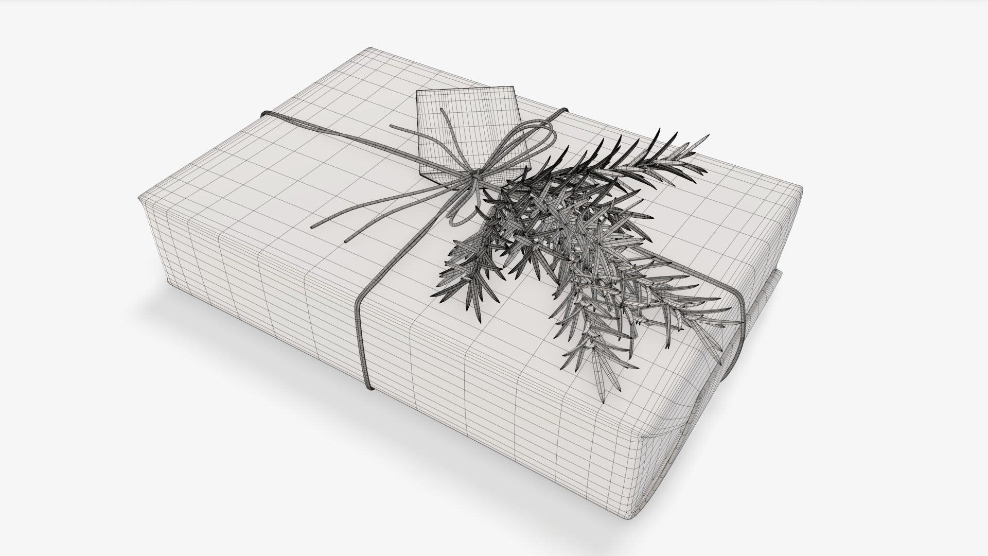 Wrapped Christmas gift 05 3D model_7