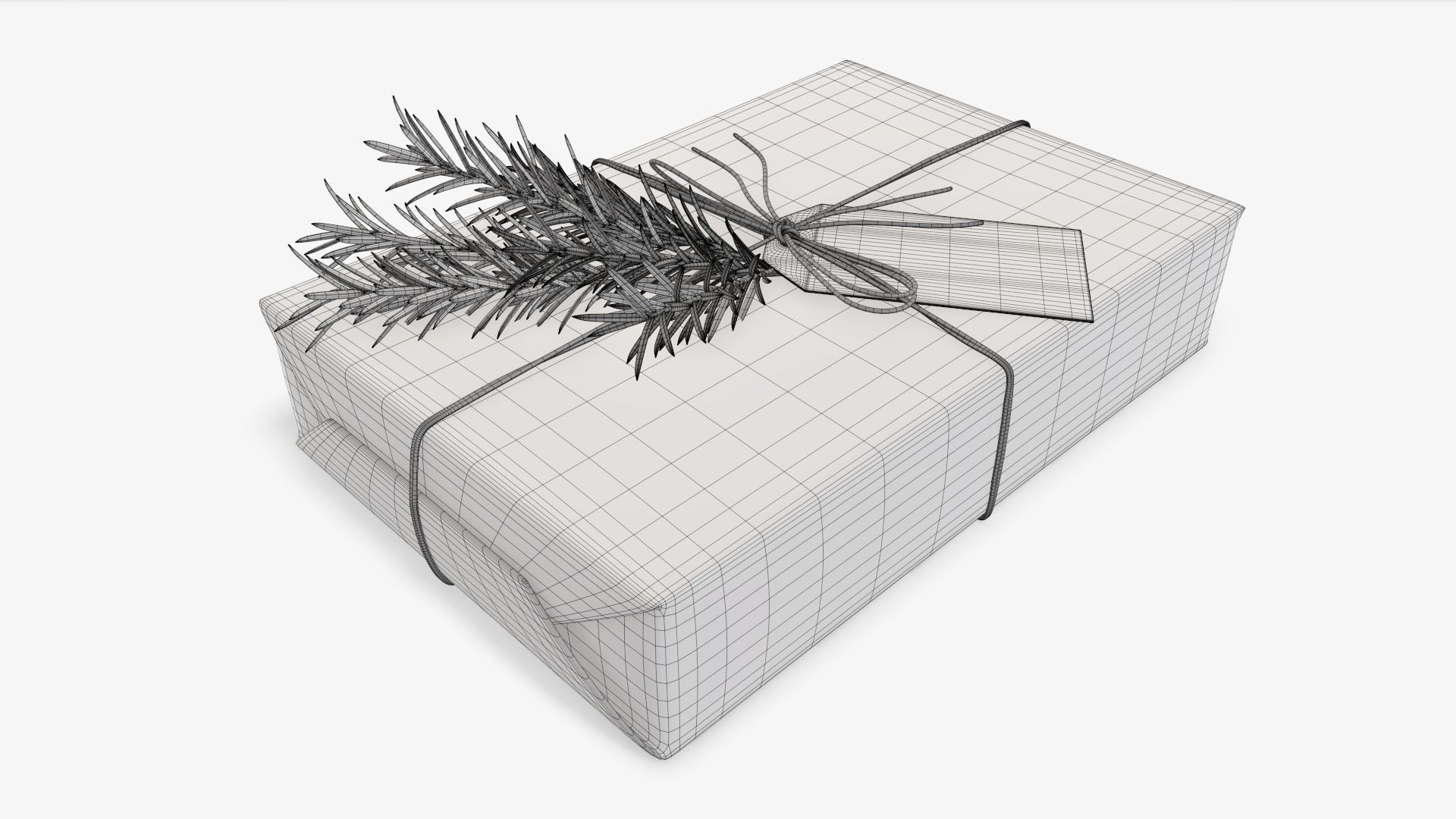 Wrapped Christmas gift 05 3D model_6