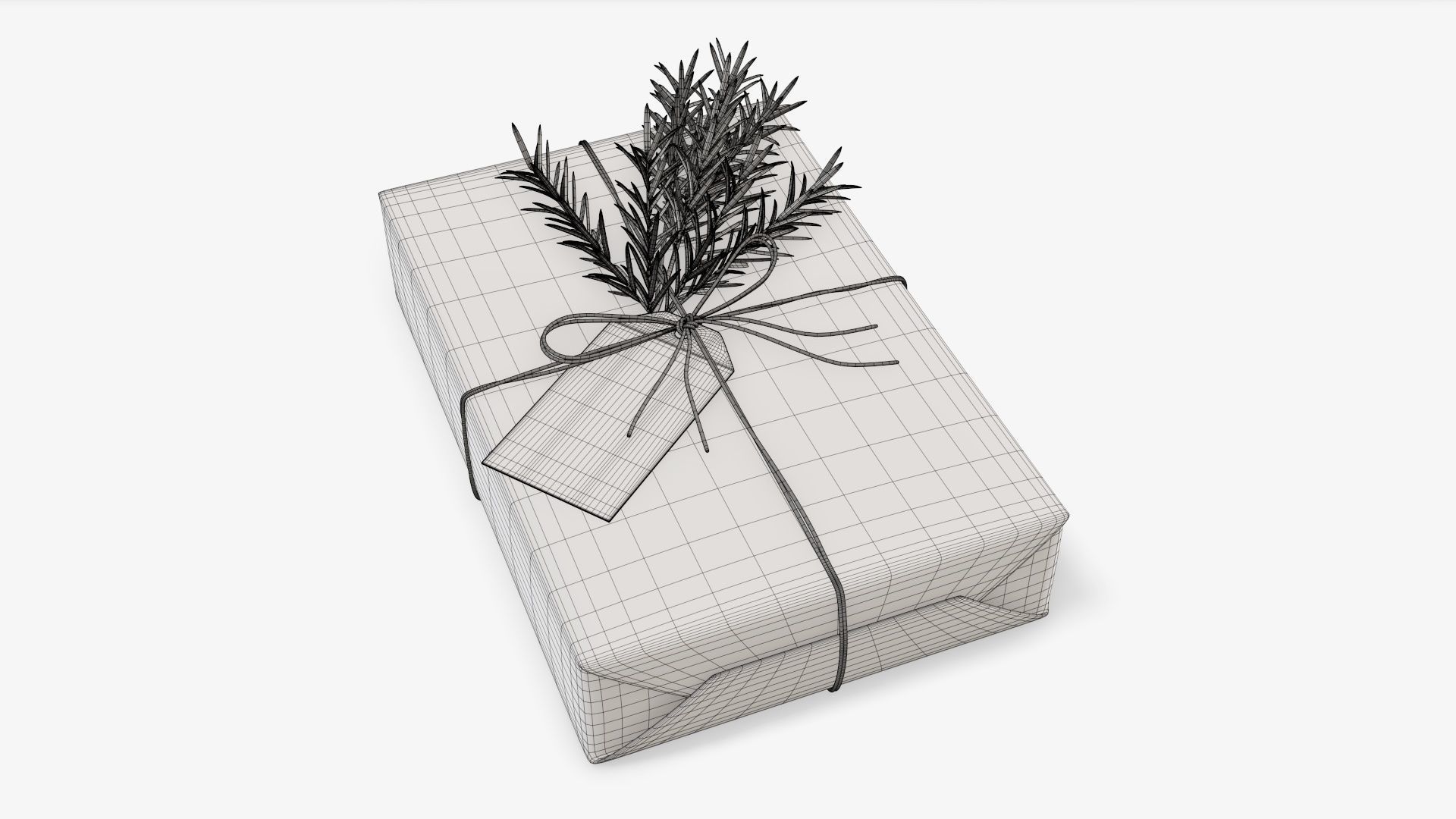Wrapped Christmas gift 05 3D model_5