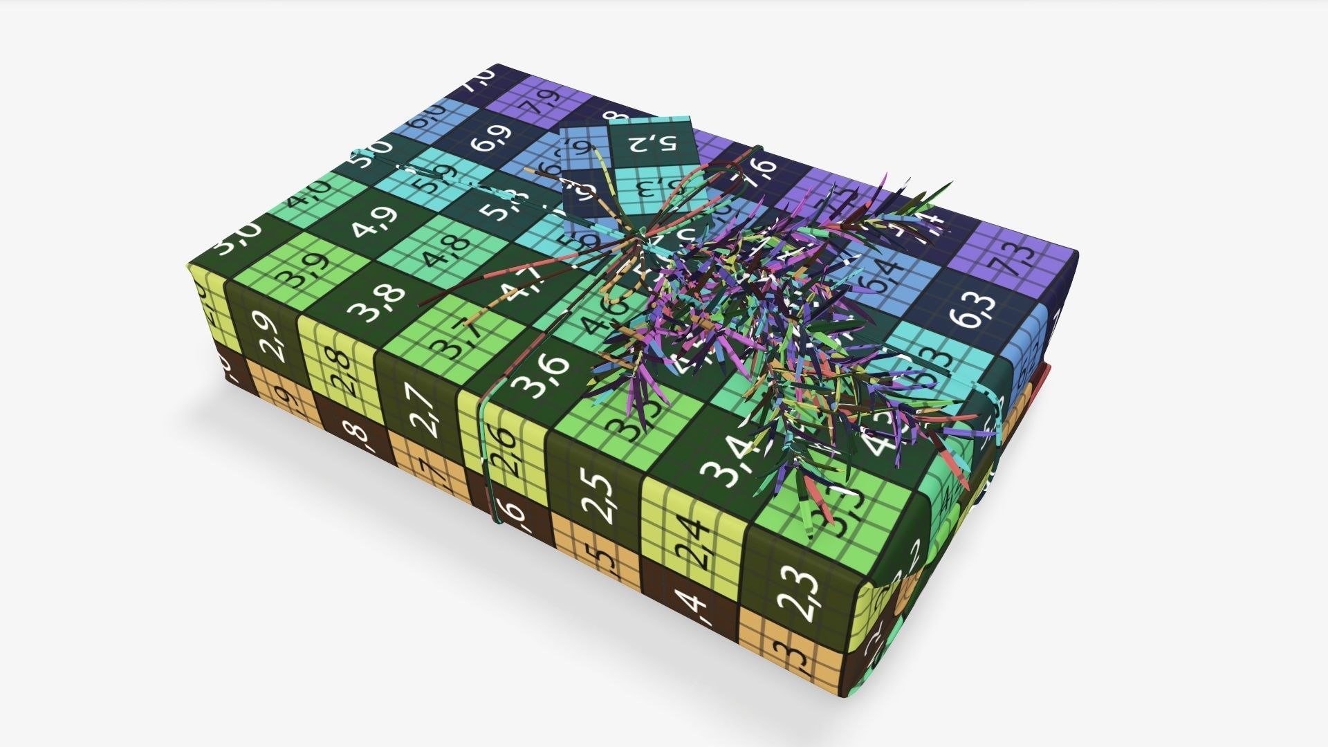 Wrapped Christmas gift 05 3D model_12