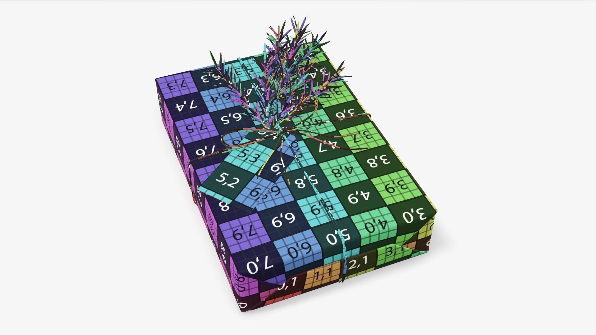 Wrapped Christmas gift 05 3D model_10