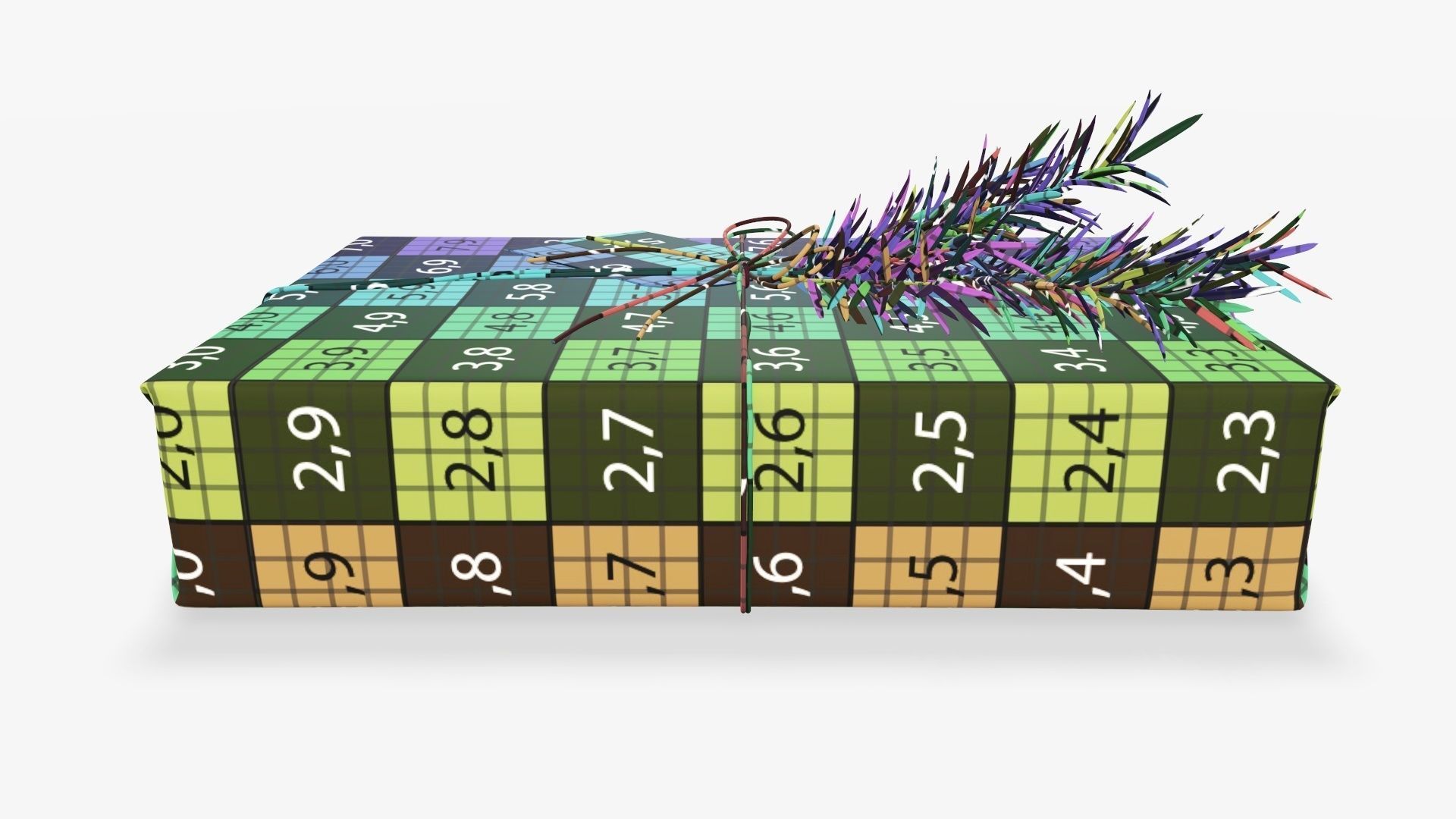 Wrapped Christmas gift 05 3D model_13