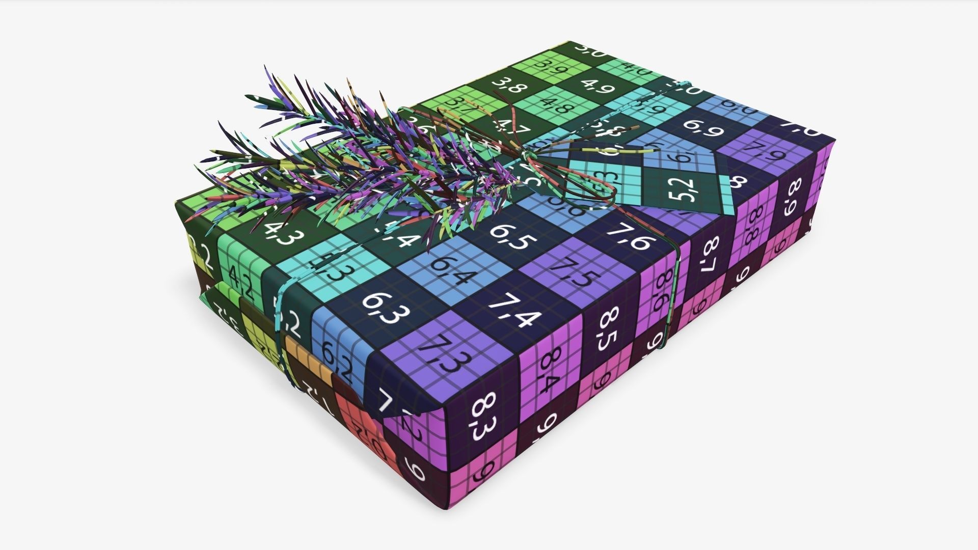 Wrapped Christmas gift 05 3D model_11