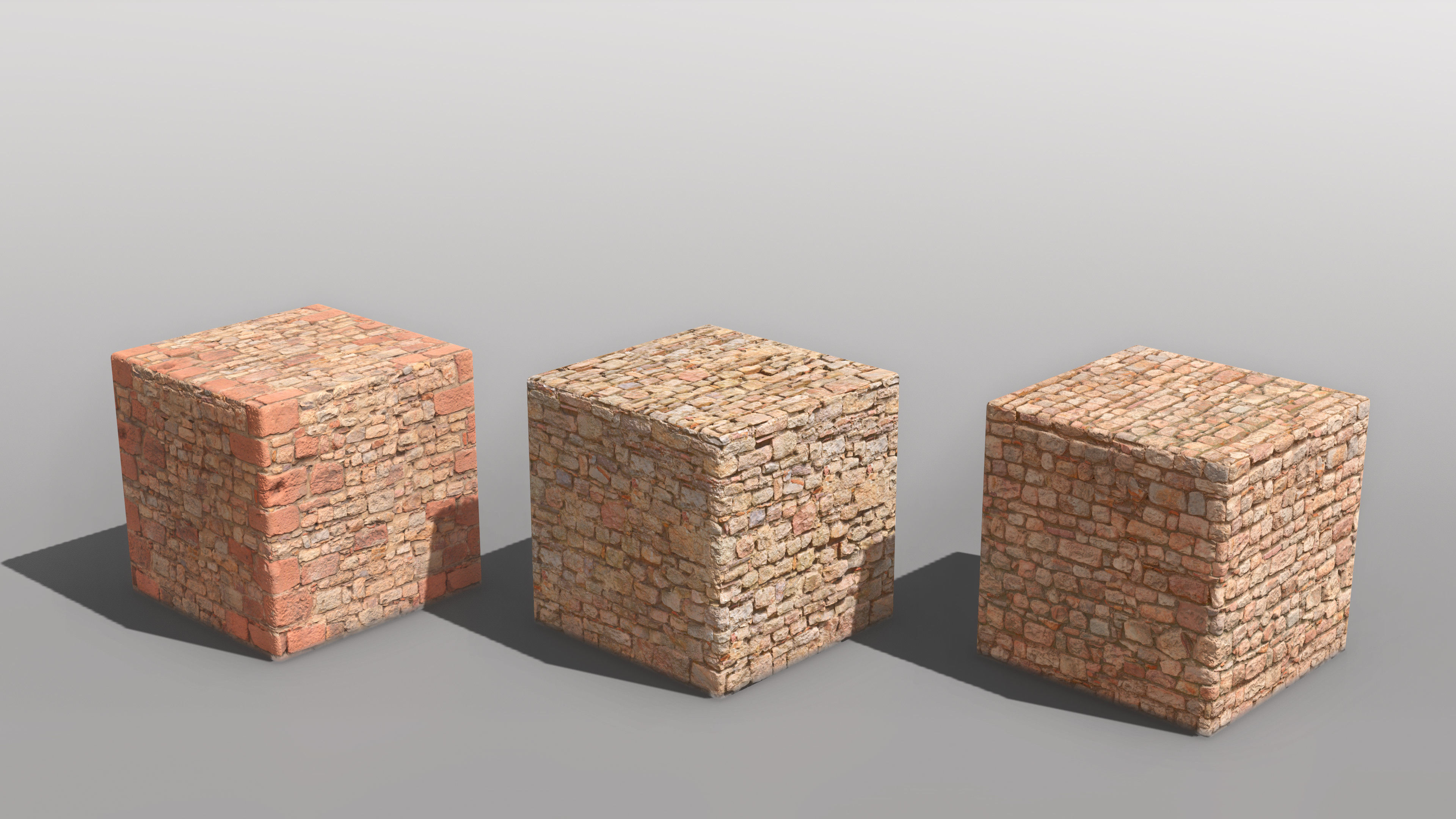 Medieval Wall Materials - High Quality Scan Low-poly 3D model_2