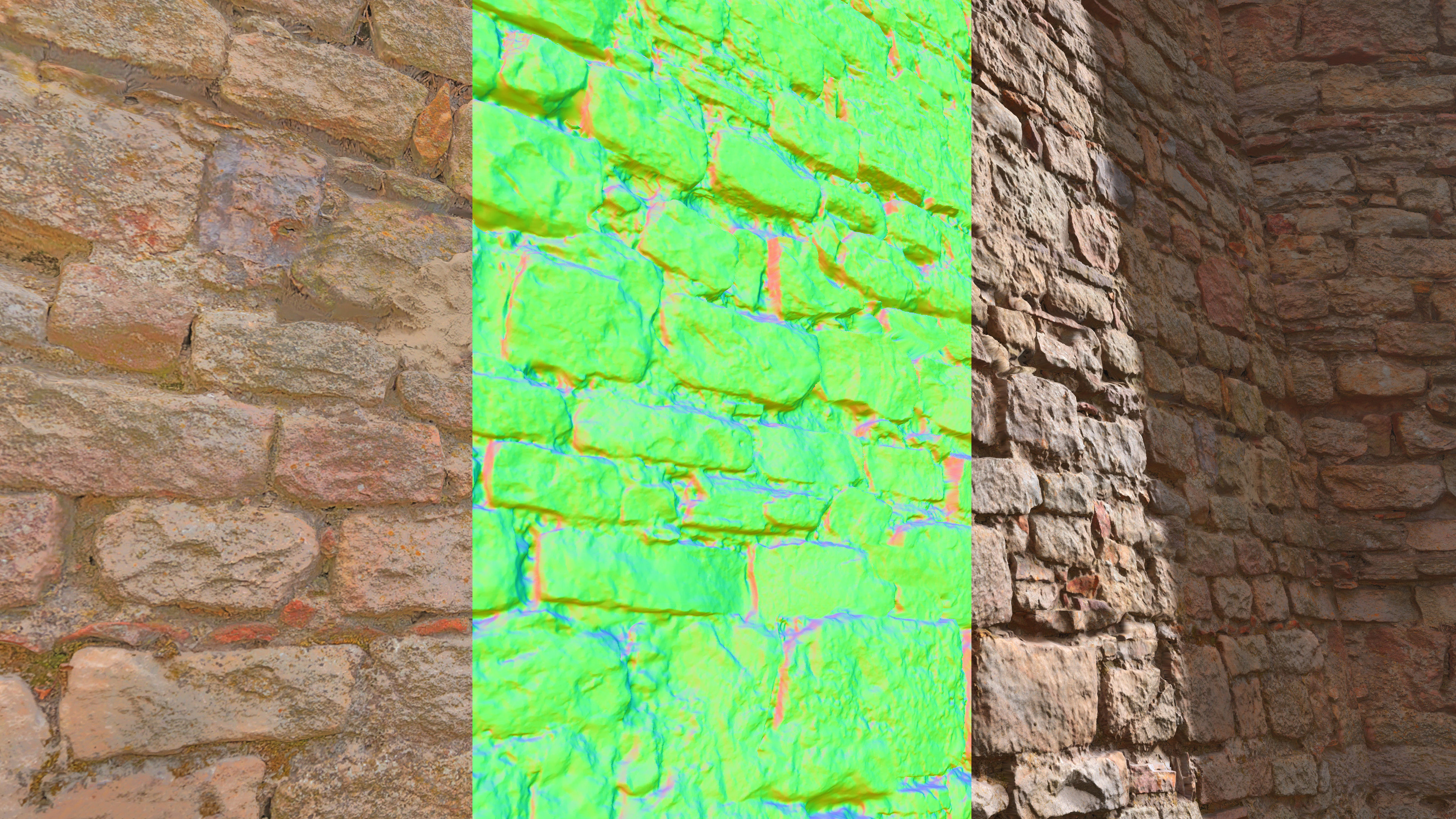 Medieval Wall Materials - High Quality Scan Low-poly 3D model_4