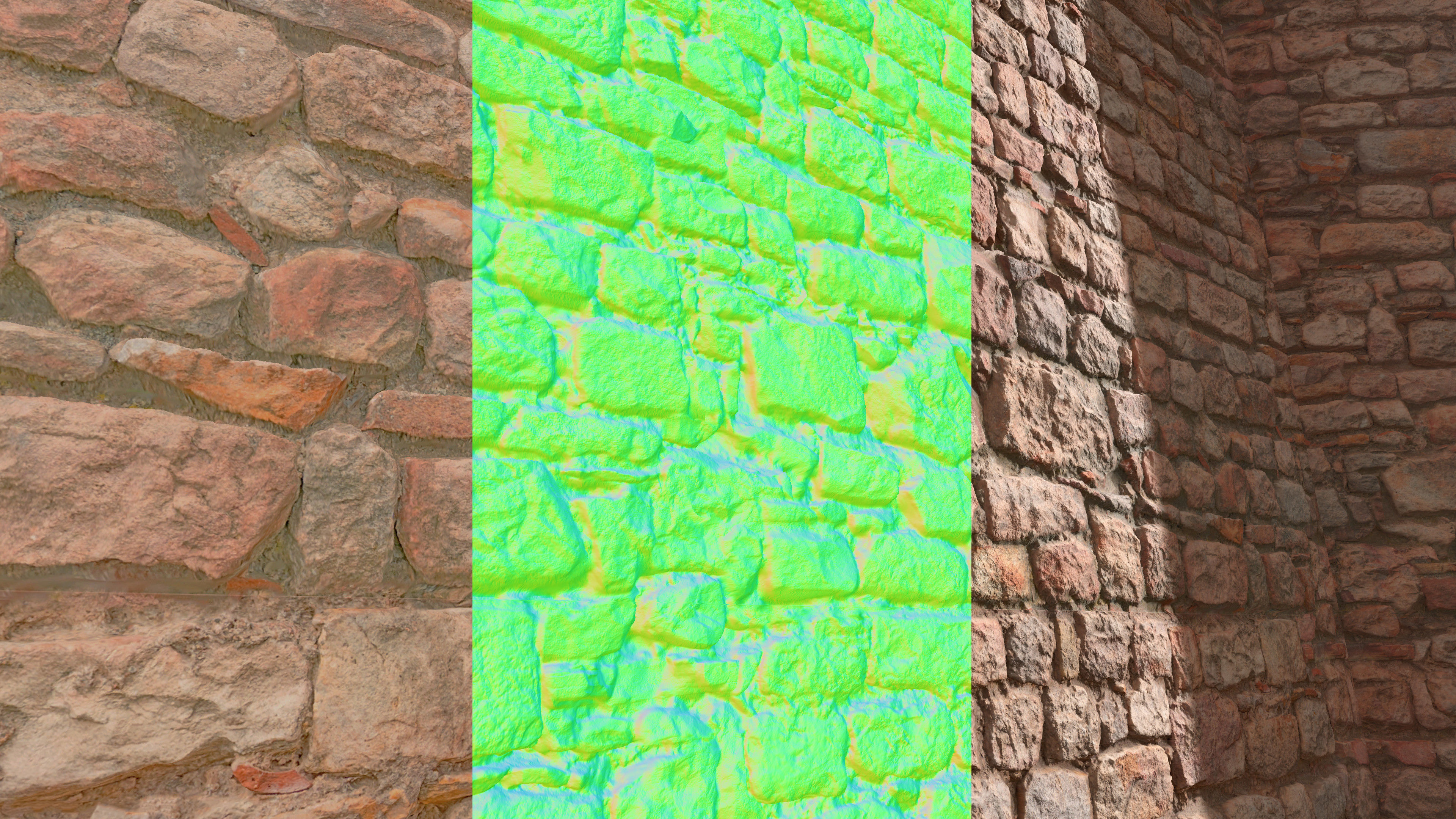 Medieval Wall Materials - High Quality Scan Low-poly 3D model_6