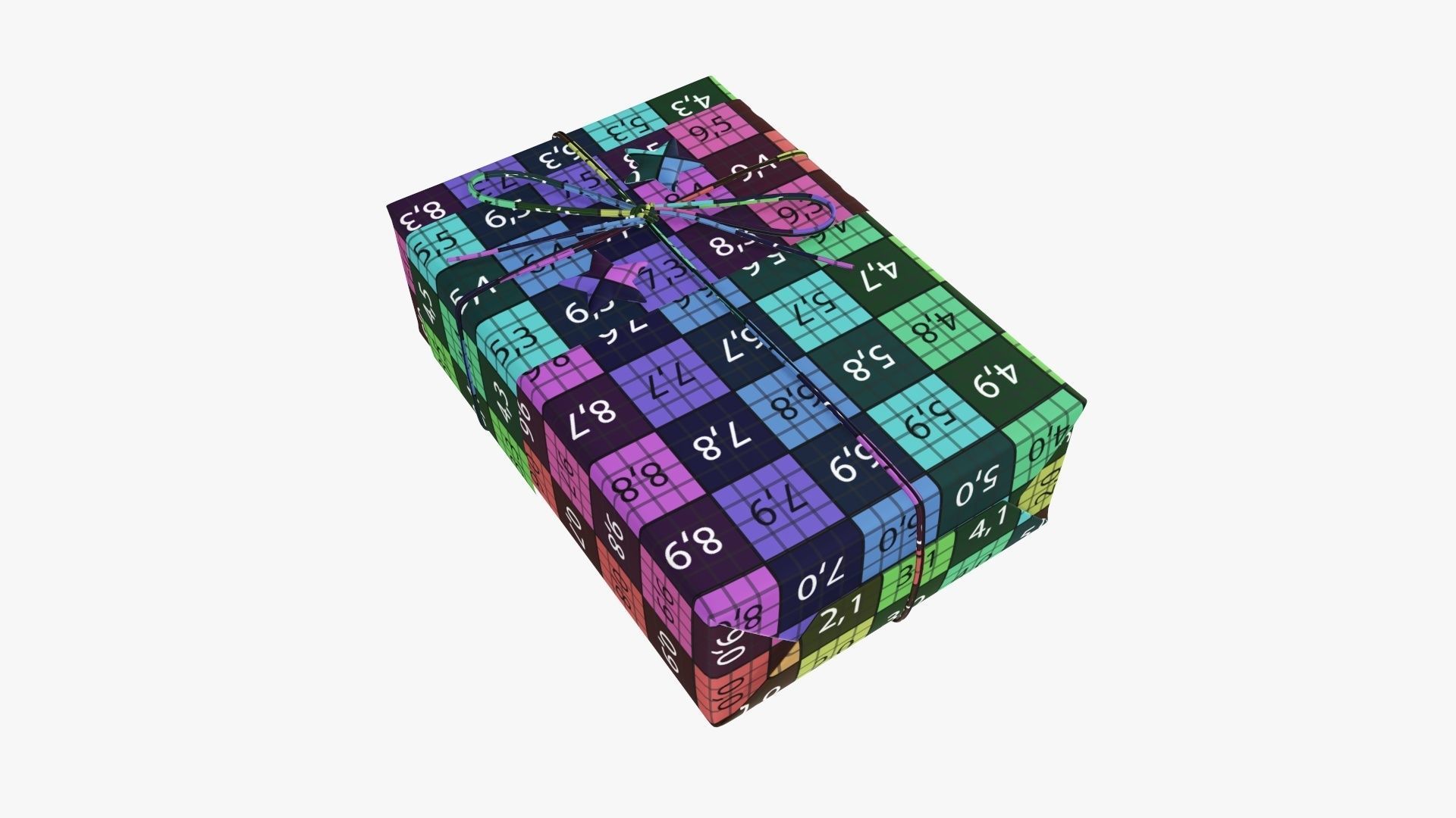 Wrapped Christmas gift 07 3D model_10