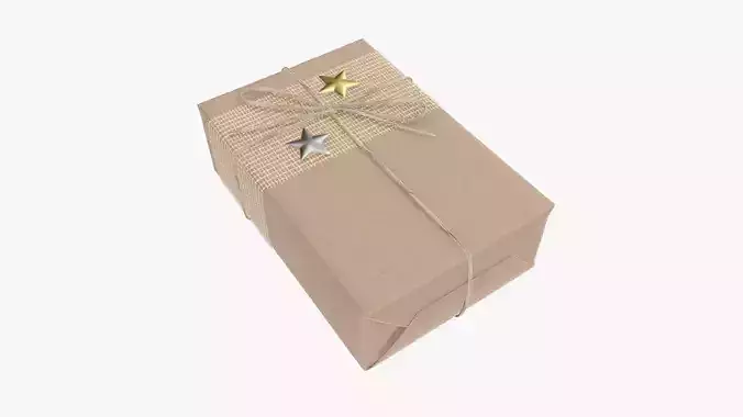 Wrapped Christmas gift 07 3D model