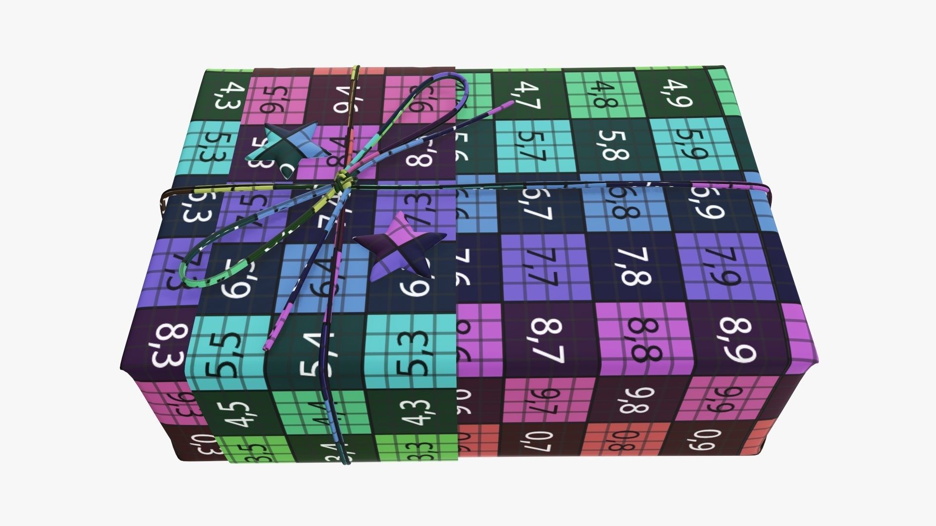 Wrapped Christmas gift 07 3D model_12