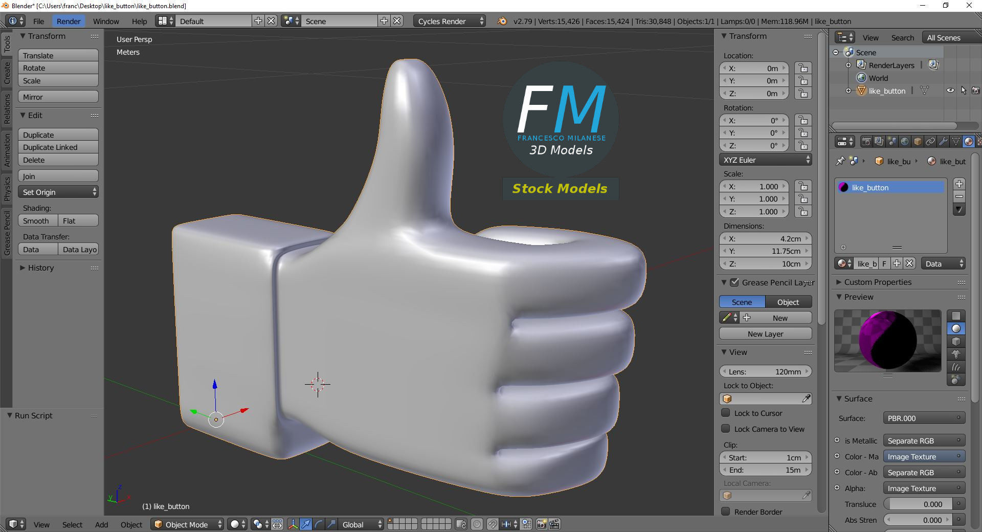 Like button 3D model_9
