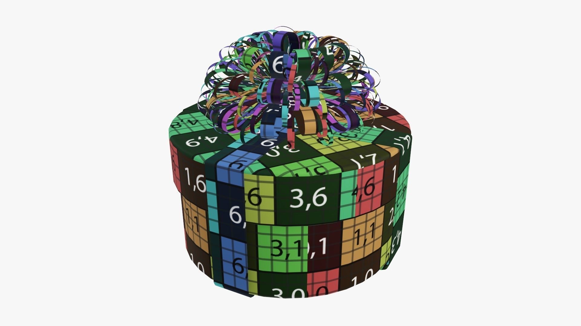 Wrapped Christmas gift 09 3D model_10