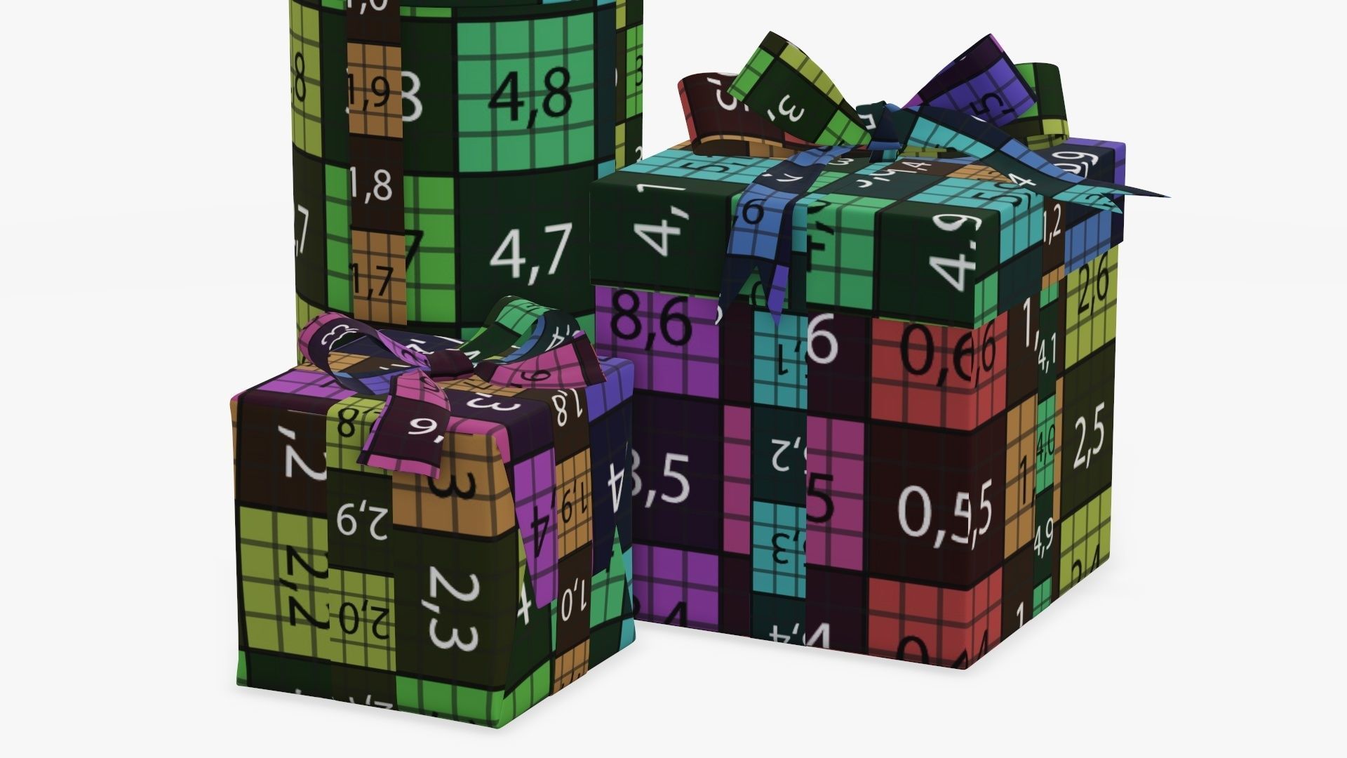 Wrapped Christmas gifts 01 3D model_17