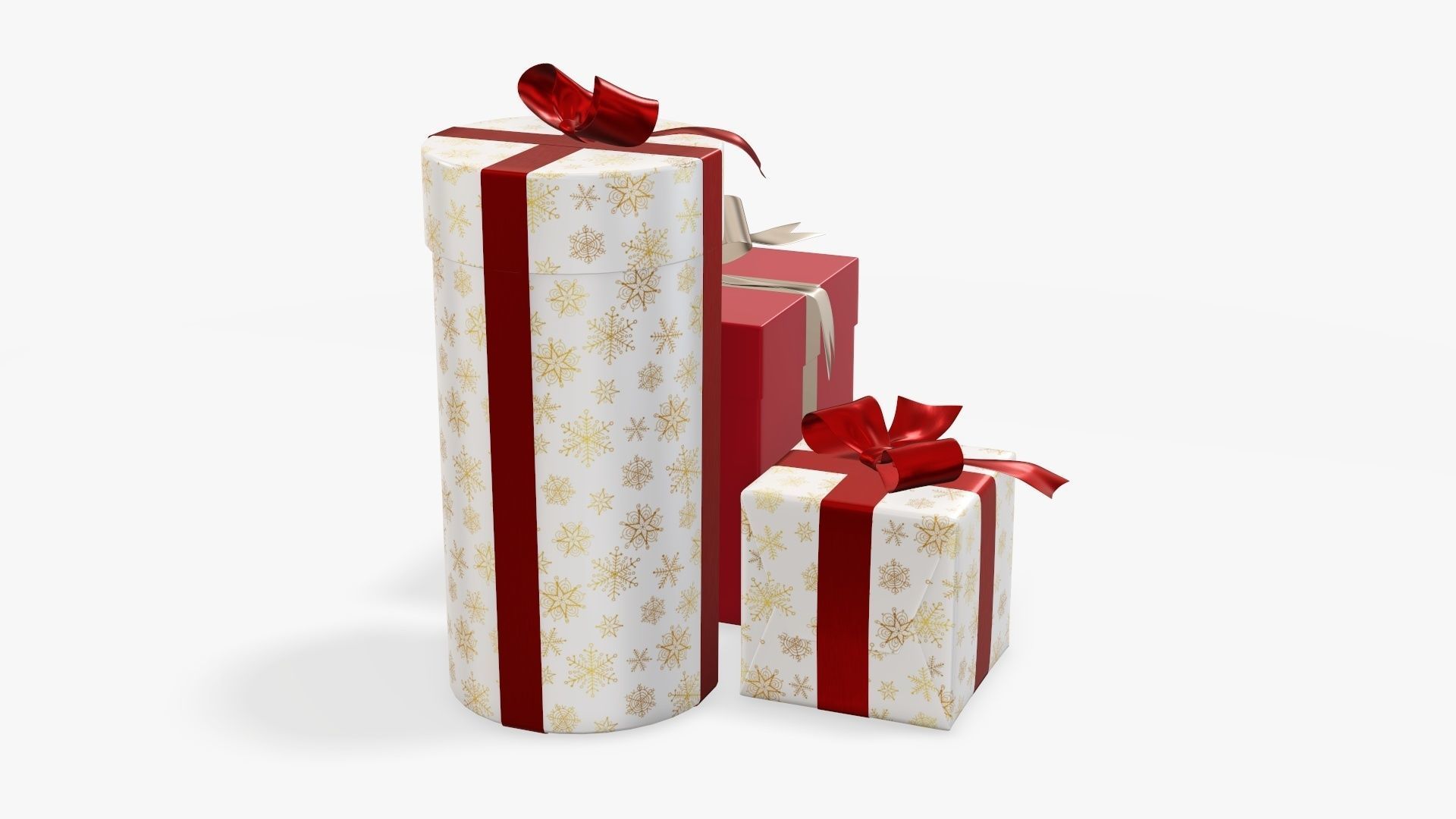 Wrapped Christmas gifts 01 3D model_2