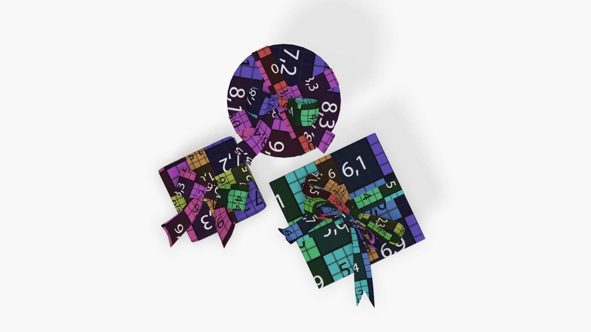 Wrapped Christmas gifts 01 3D model_16