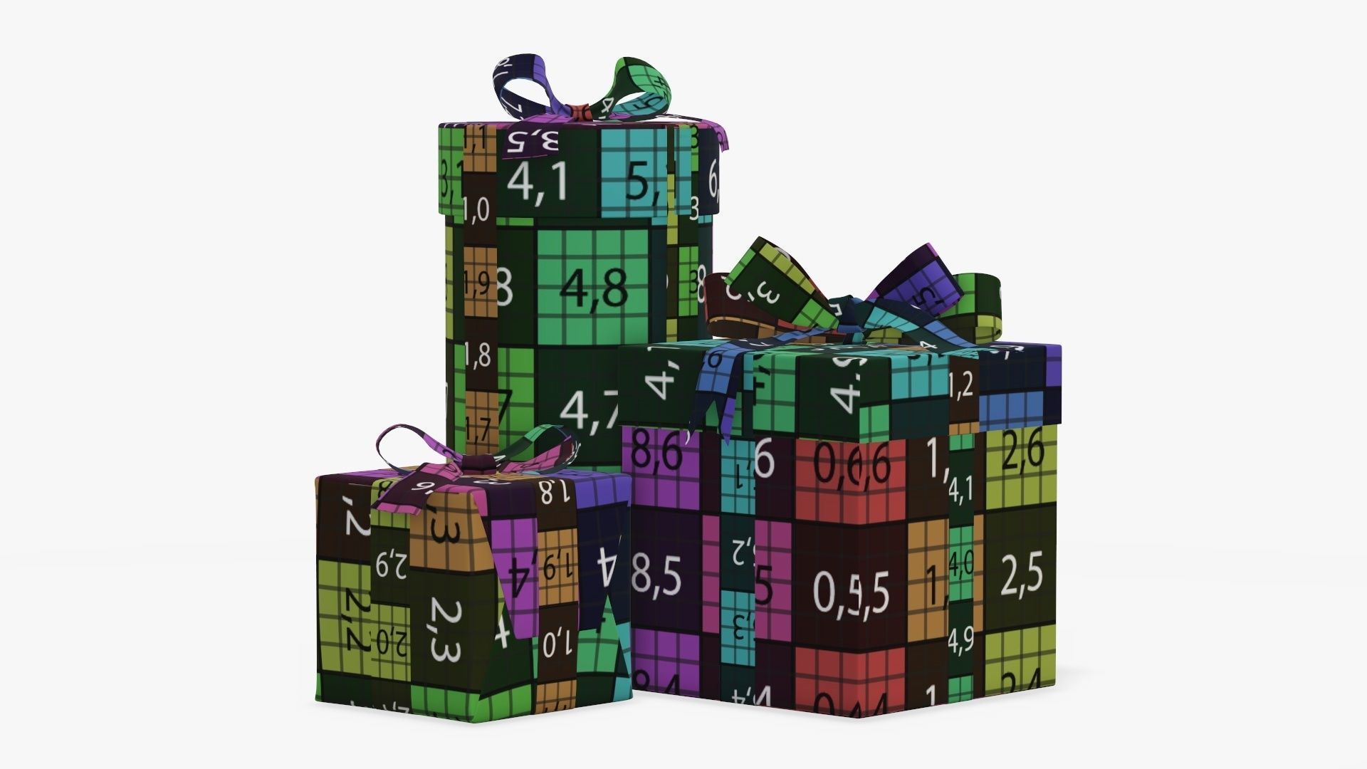 Wrapped Christmas gifts 01 3D model_15