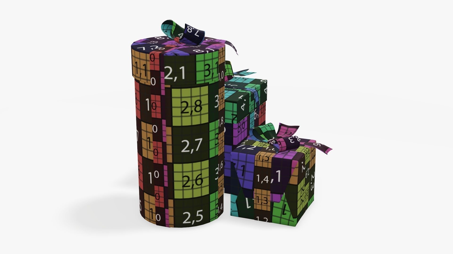 Wrapped Christmas gifts 01 3D model_14