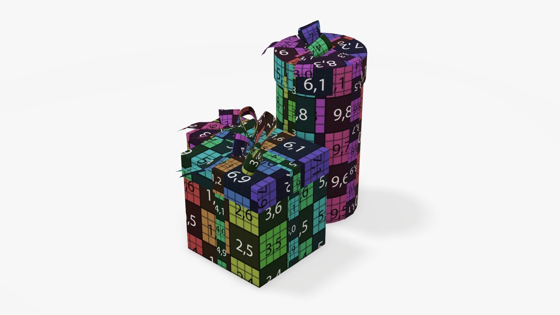 Wrapped Christmas gifts 01 3D model_13