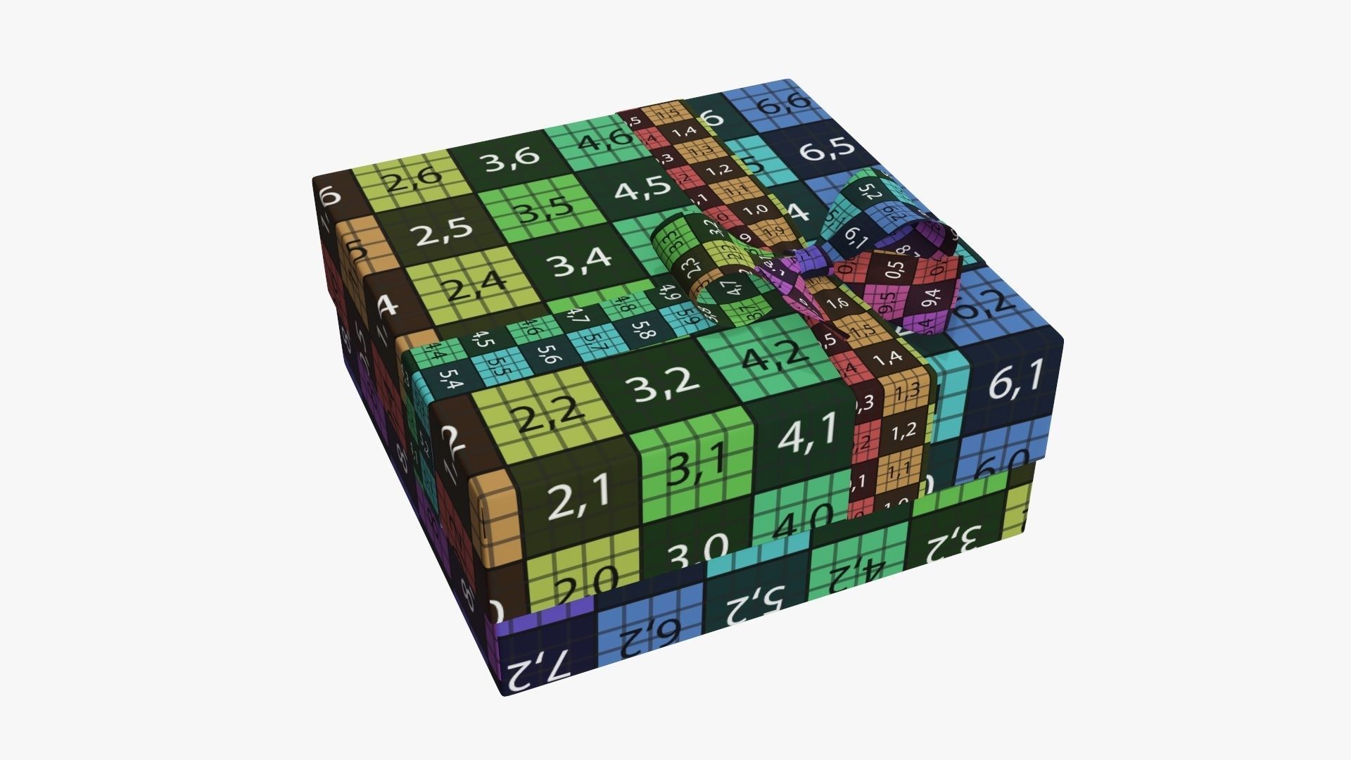 Wrapped Christmas gifts 02 3D model_8